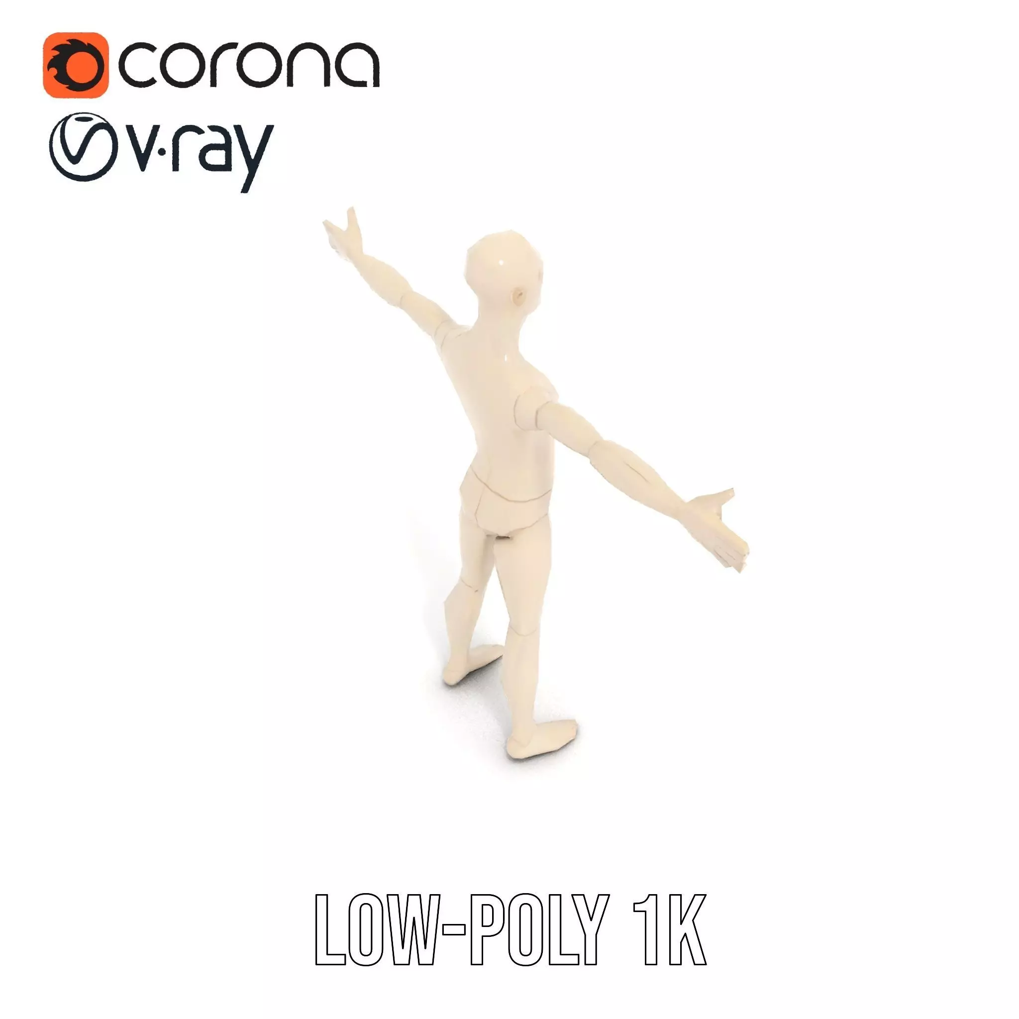 Neutral Pose Mannequin model pack Low-poly 3D model_9