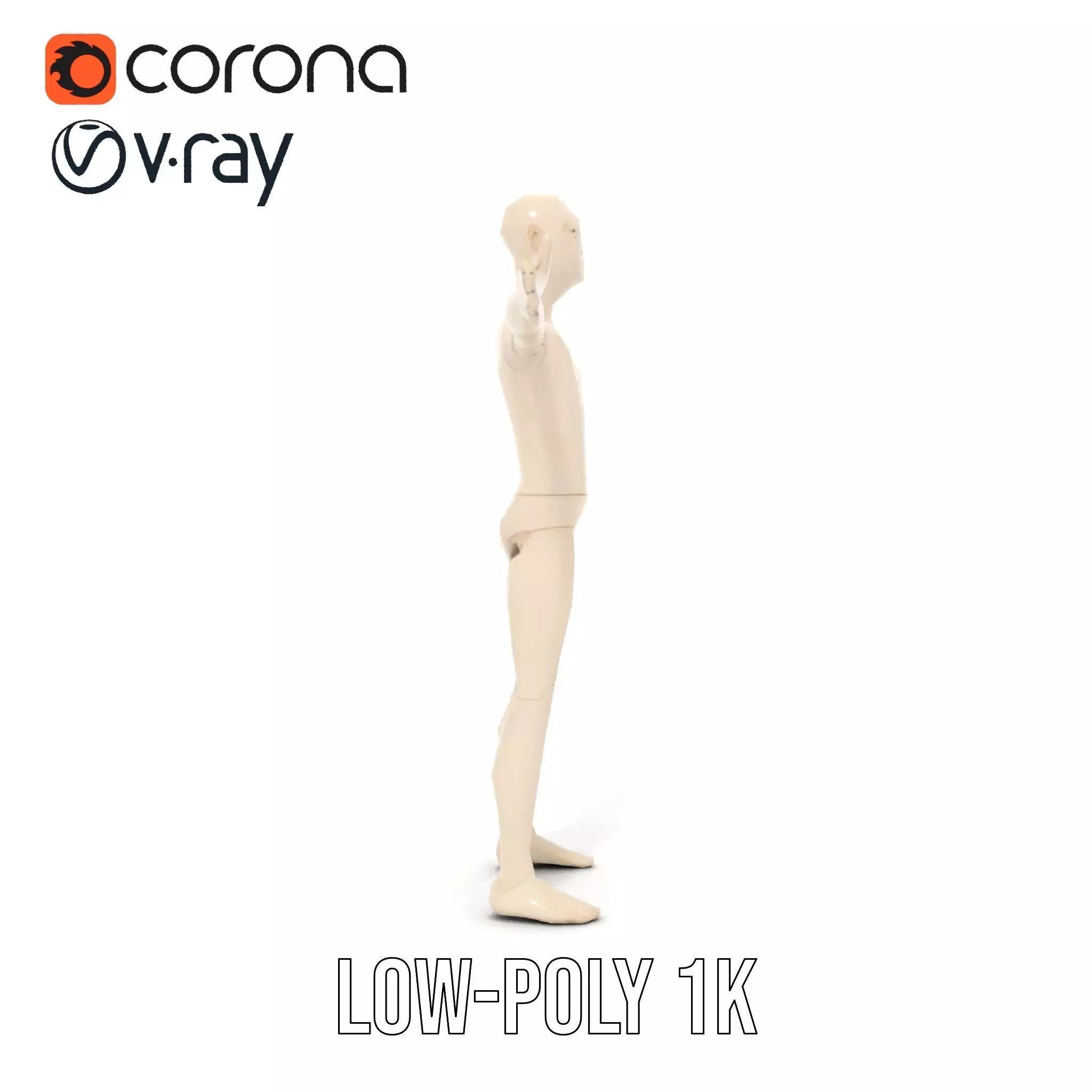 Neutral Pose Mannequin model pack Low-poly 3D model_28