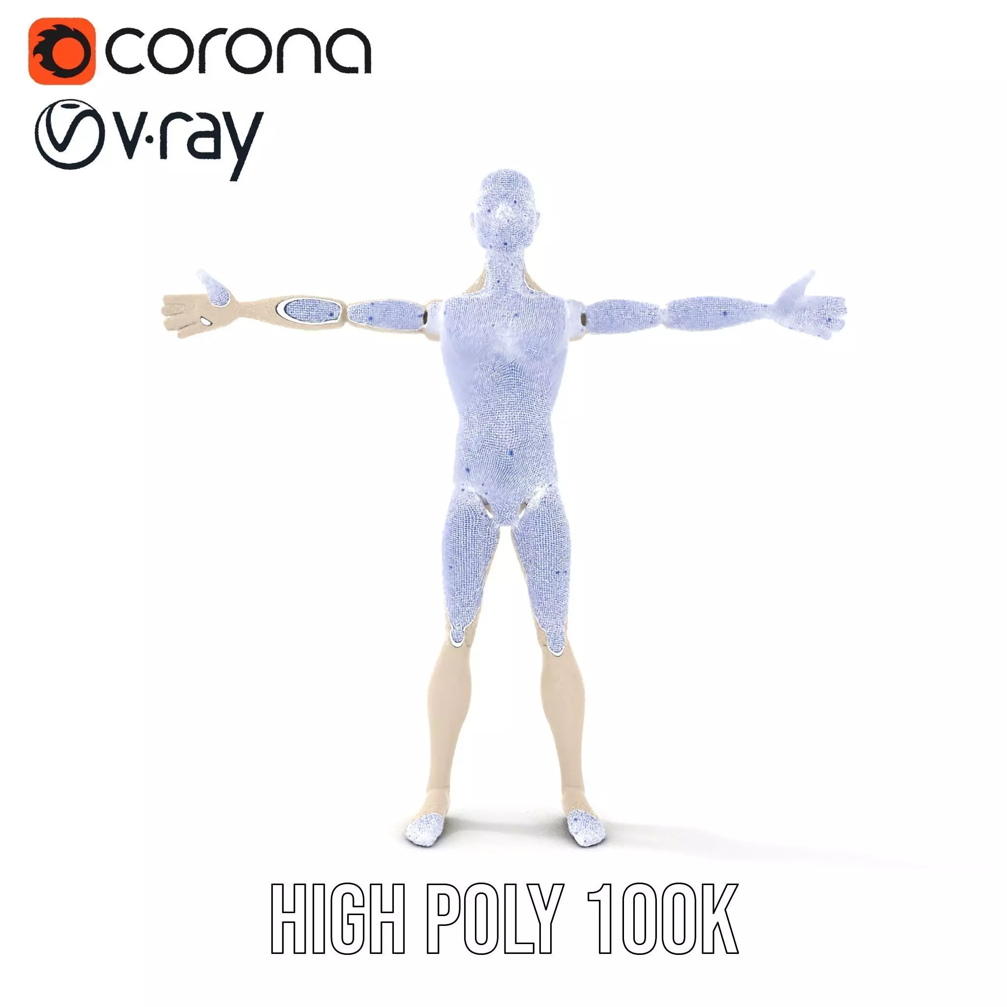 Neutral Pose Mannequin model pack Low-poly 3D model_34