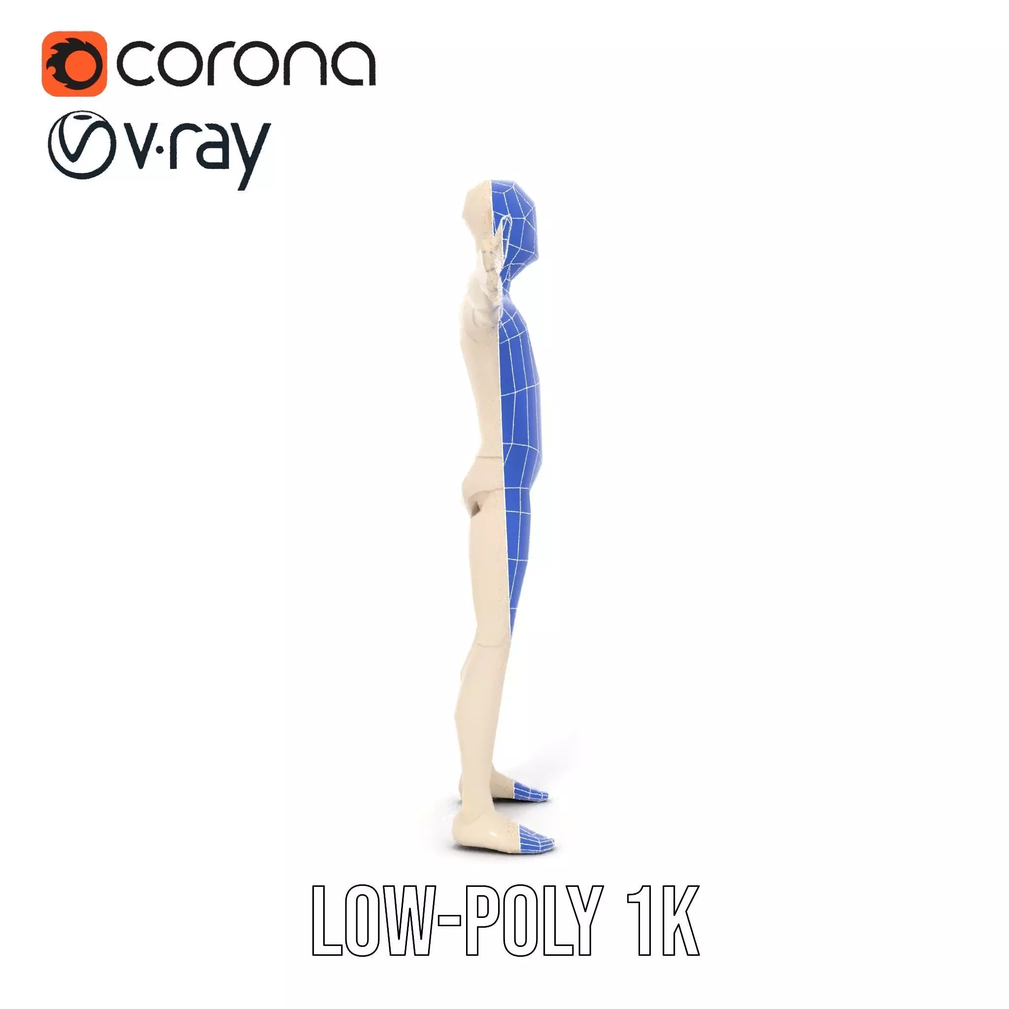 Neutral Pose Mannequin model pack Low-poly 3D model_31