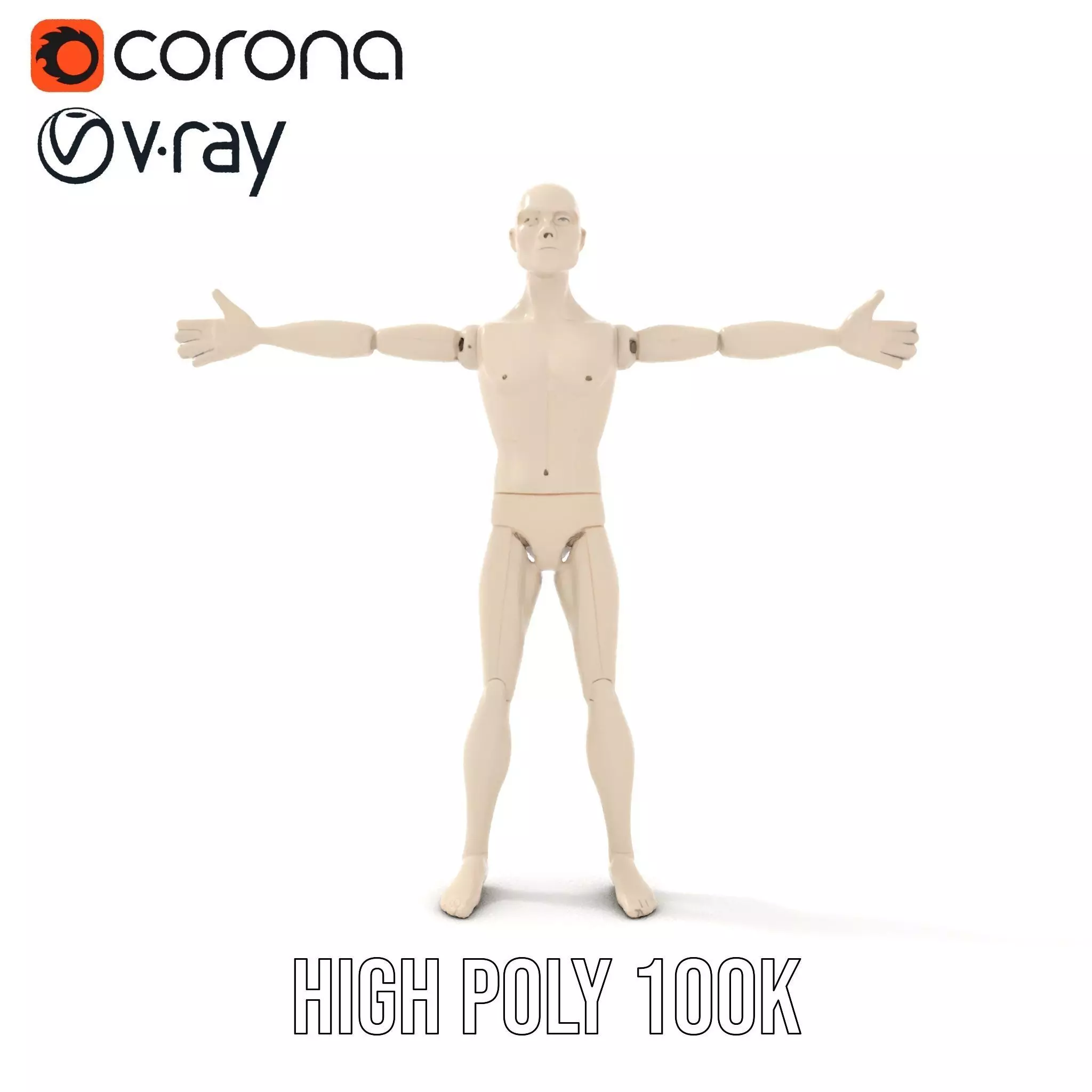 Neutral Pose Mannequin model pack Low-poly 3D model_15