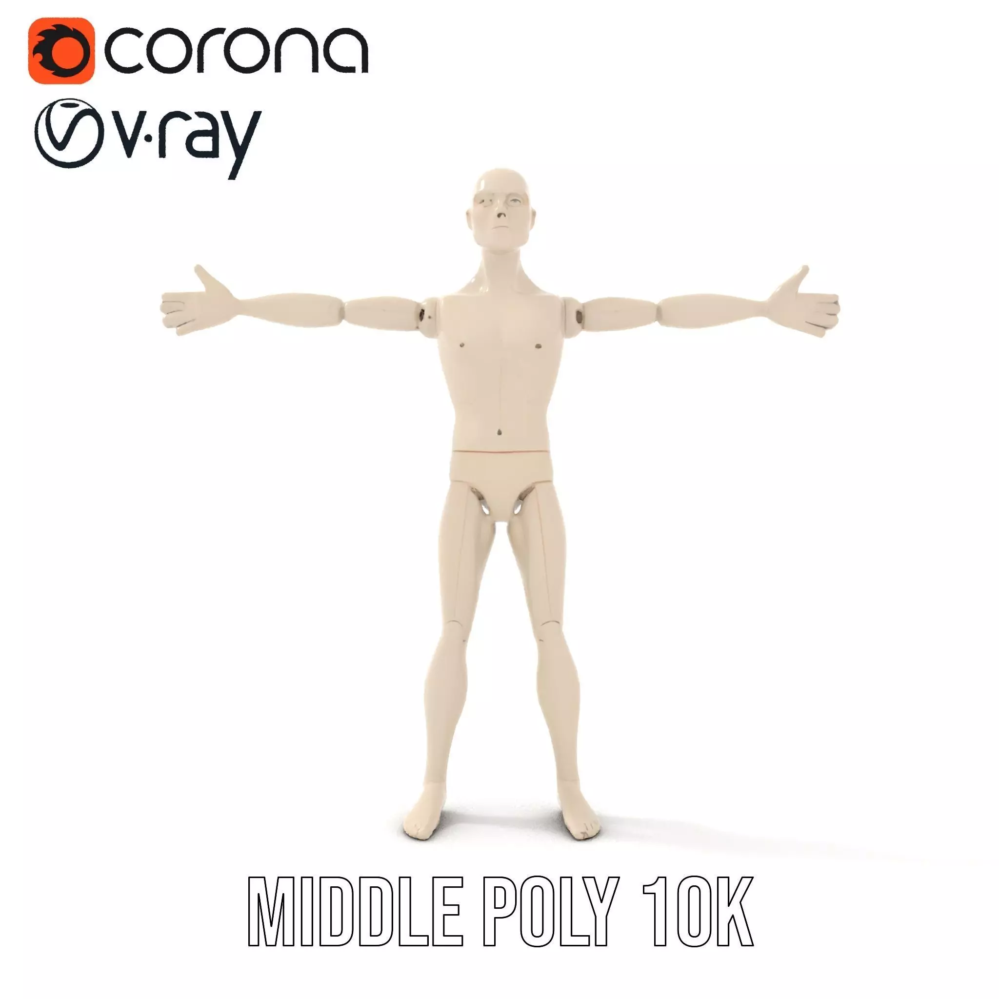 Neutral Pose Mannequin model pack Low-poly 3D model_16