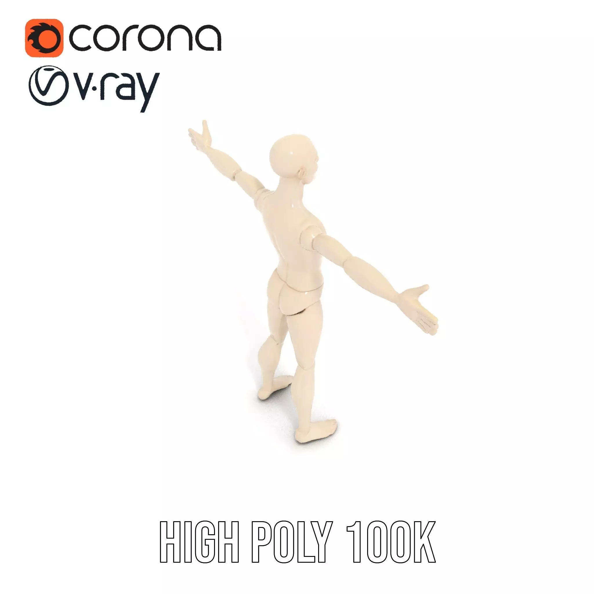 Neutral Pose Mannequin model pack Low-poly 3D model_18