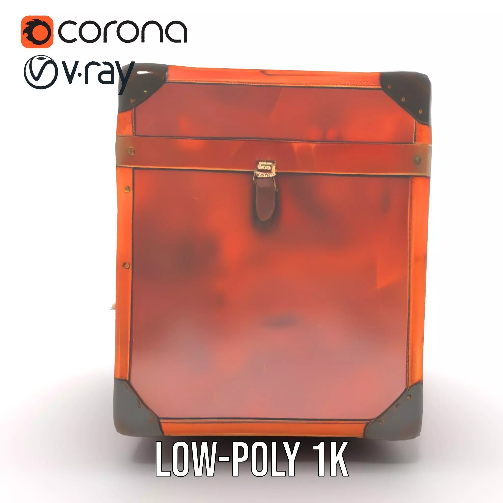 Vintage Leather Trunk model pack Low-poly 3D model_14