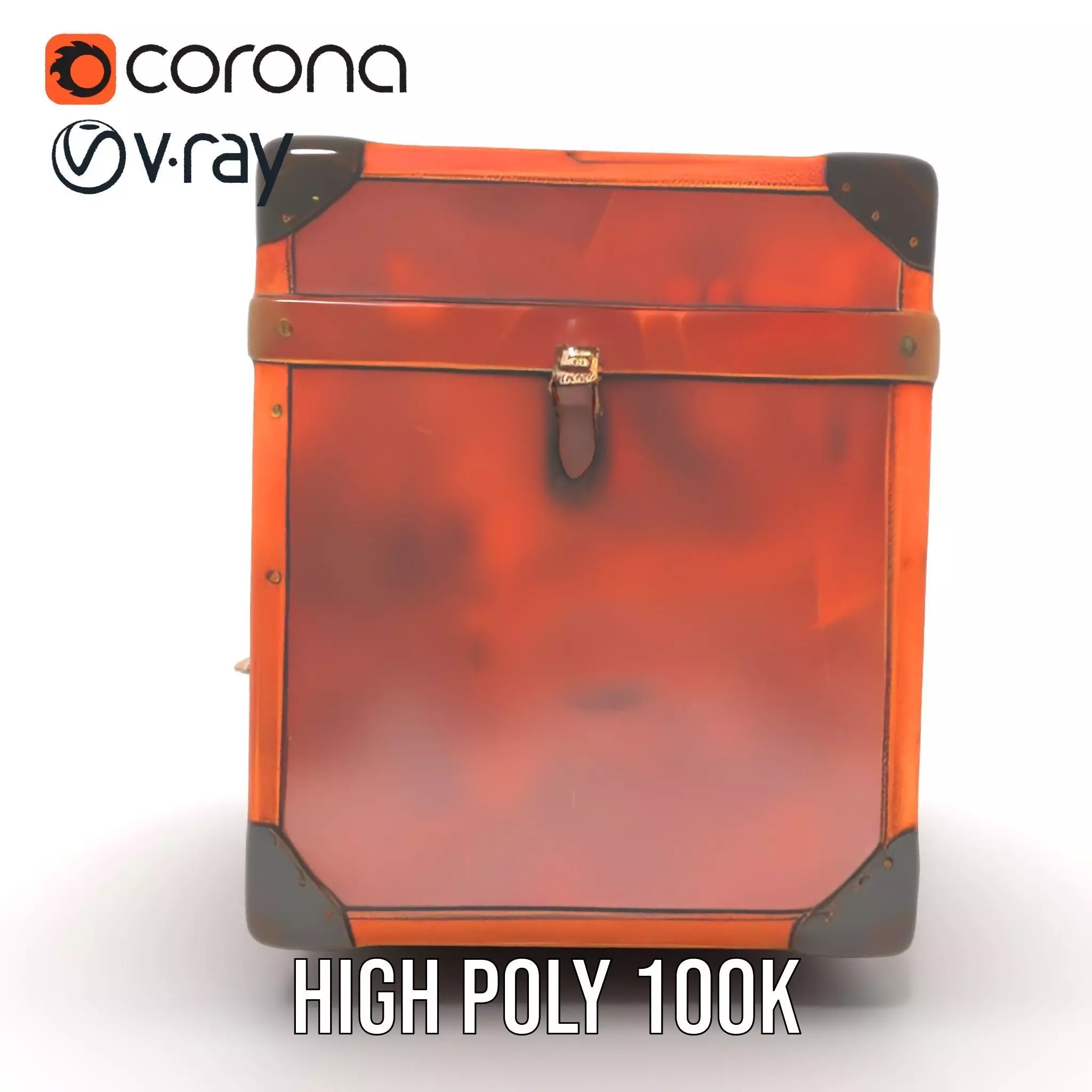 Vintage Leather Trunk model pack Low-poly 3D model_28