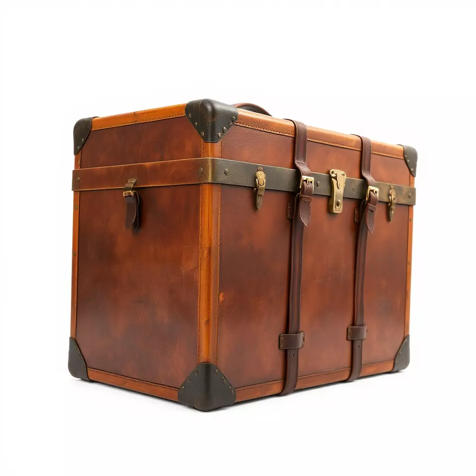 Vintage Leather Trunk model pack Low-poly 3D model_2