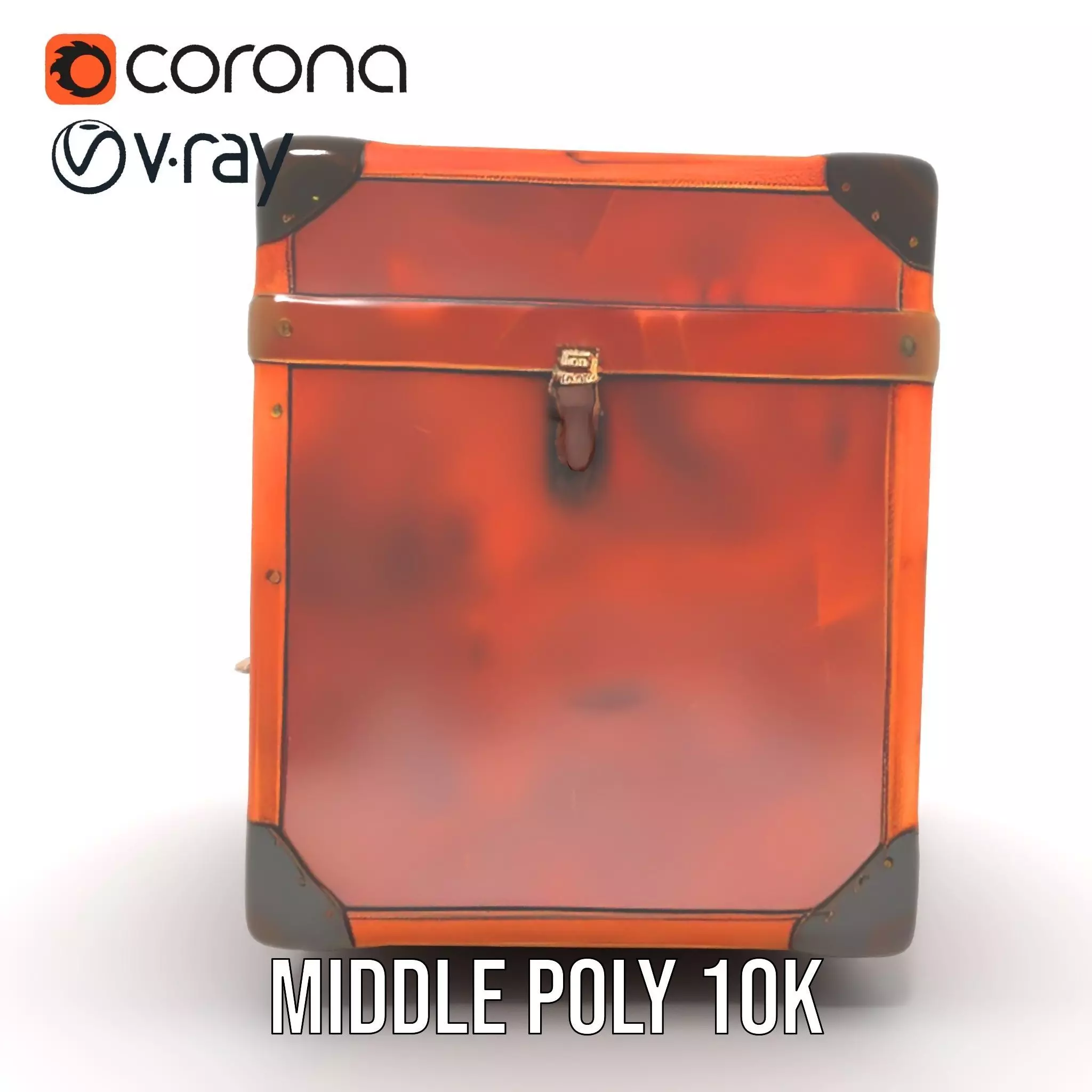 Vintage Leather Trunk model pack Low-poly 3D model_15