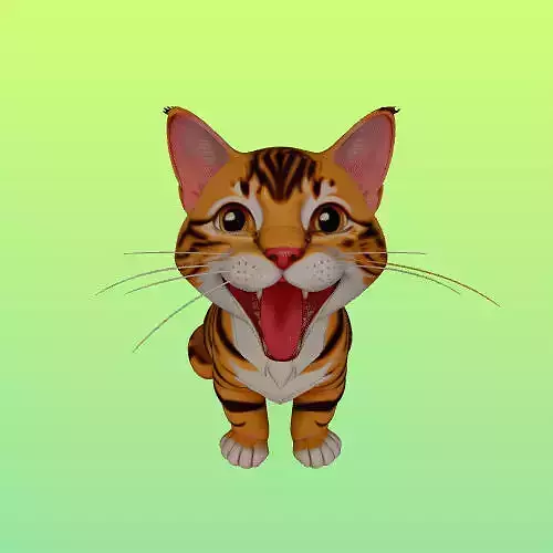 2250Laughing Cat  3D Printed Full  Figure Statue