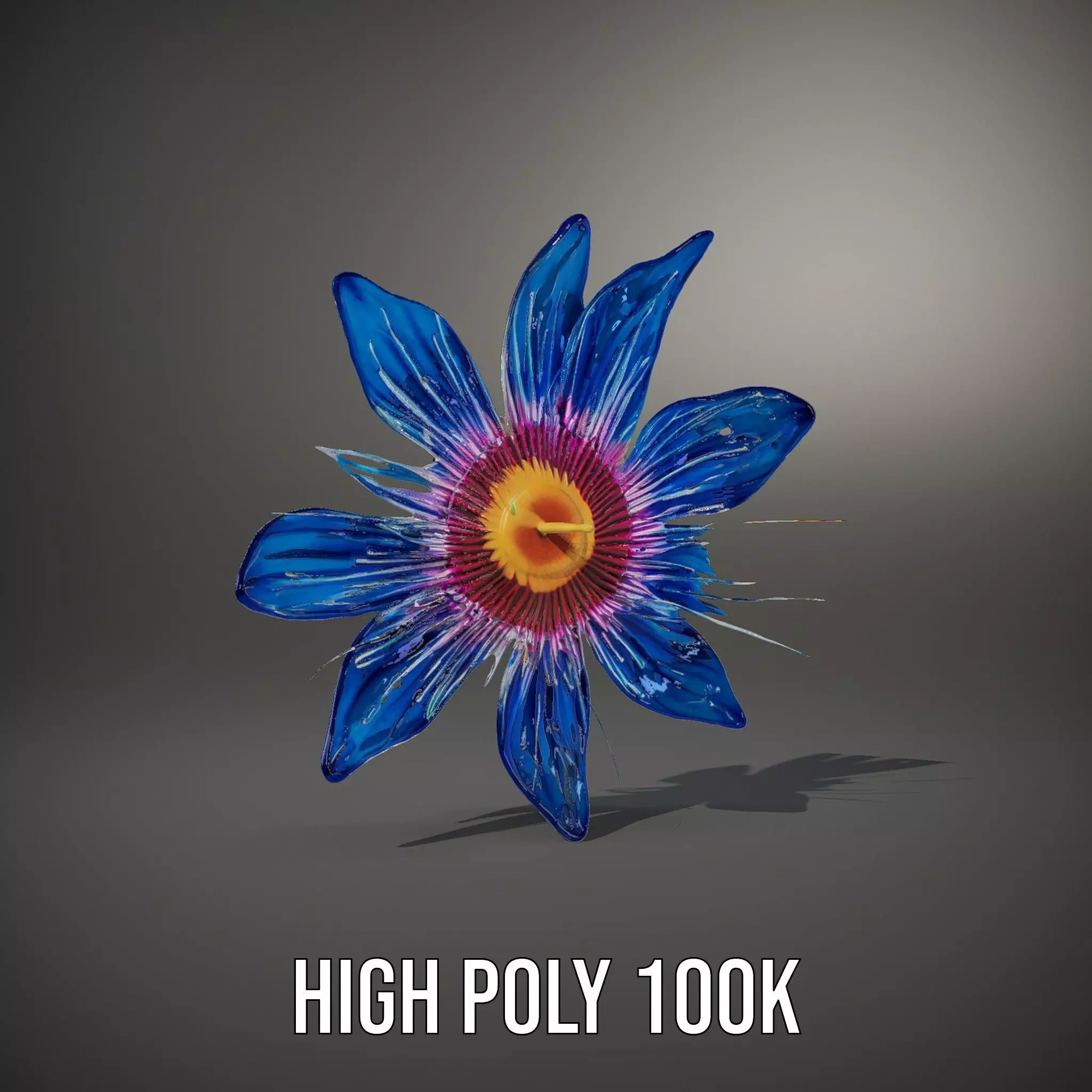 Vivid Blue Blossom model pack Low-poly 3D model_8