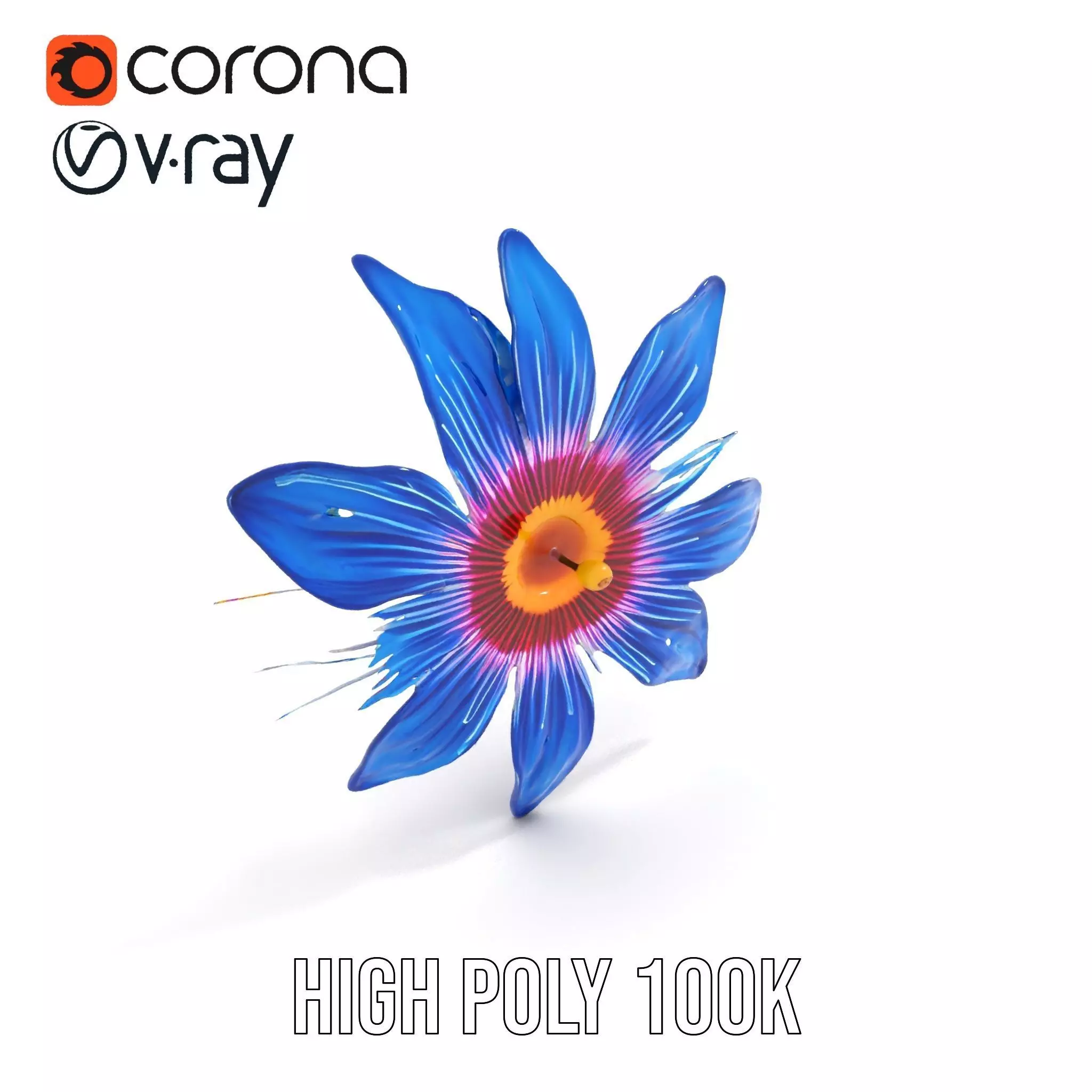 Vivid Blue Blossom model pack Low-poly 3D model_18