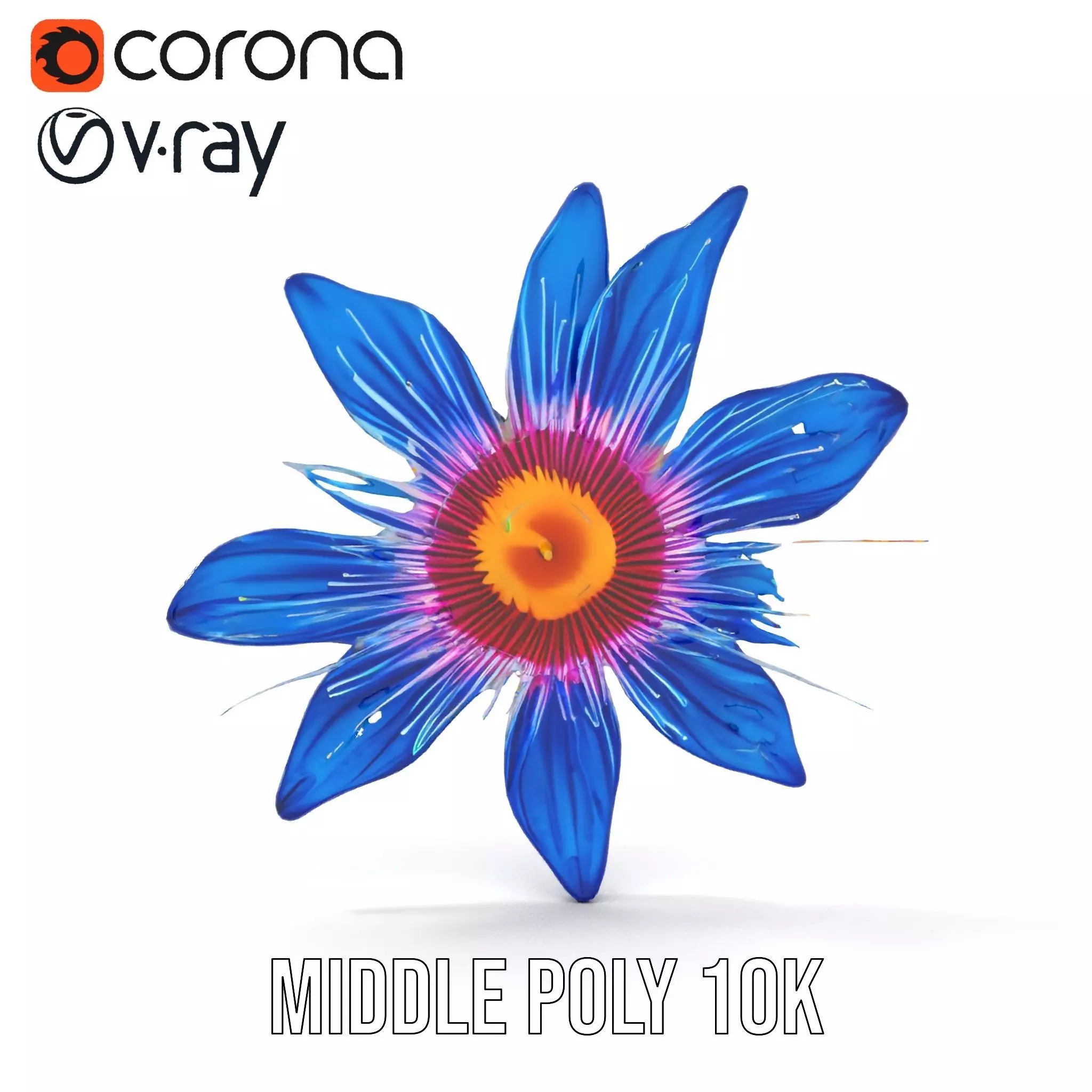 Vivid Blue Blossom model pack Low-poly 3D model_26