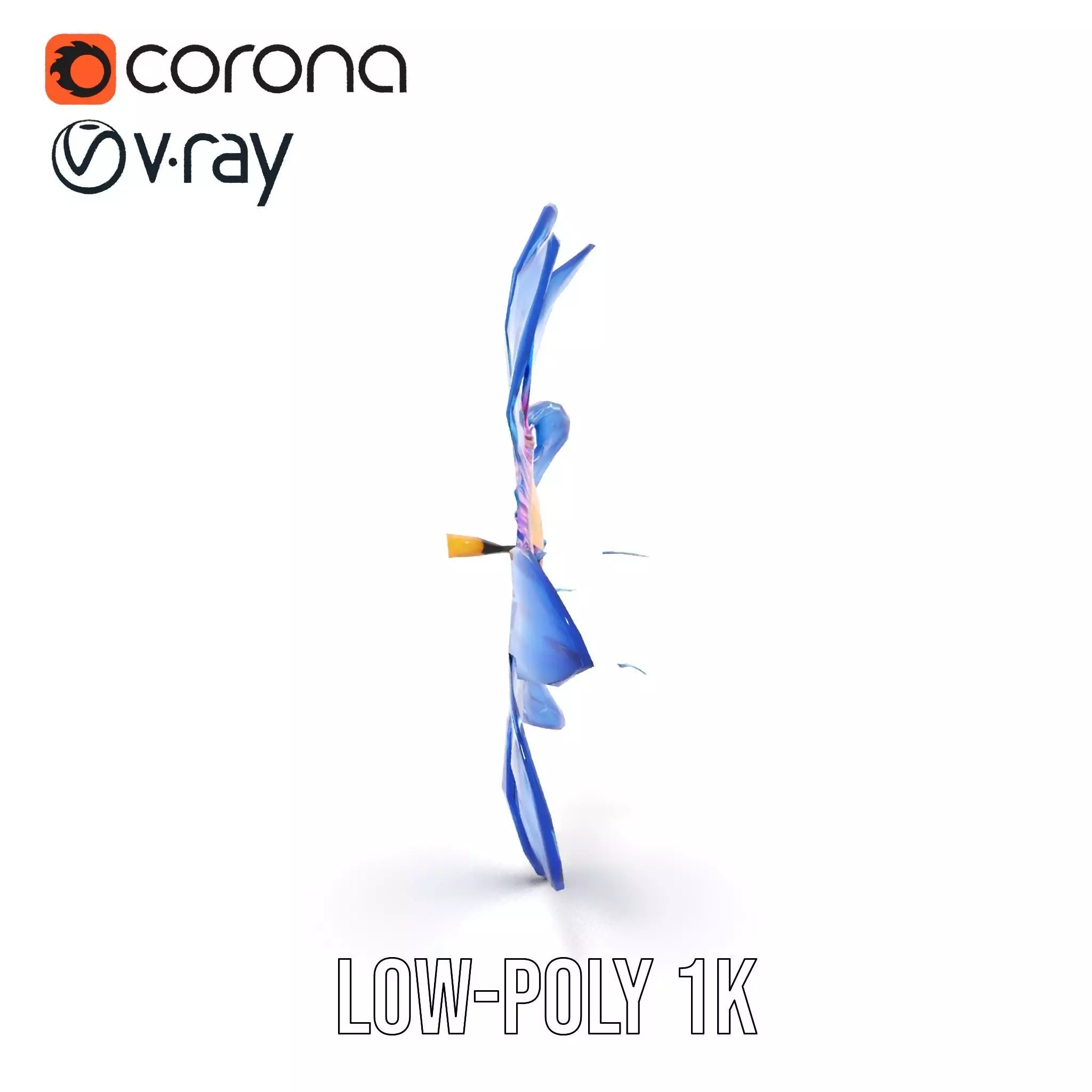 Vivid Blue Blossom model pack Low-poly 3D model_23