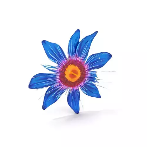 Vivid Blue Blossom model pack Low-poly 3D model