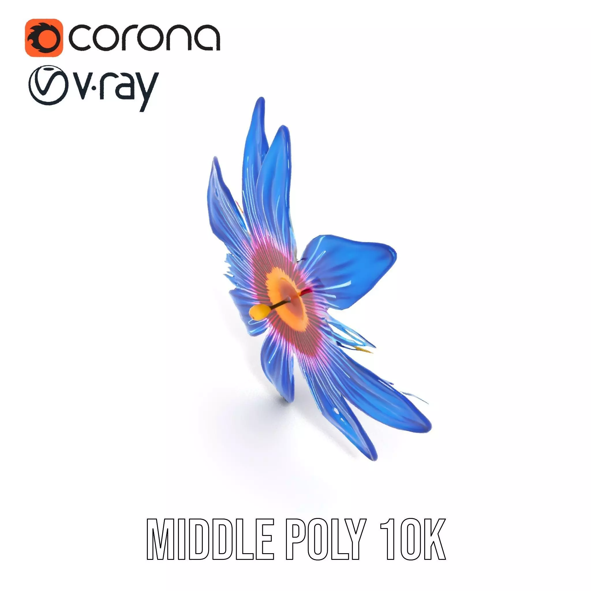 Vivid Blue Blossom model pack Low-poly 3D model_24