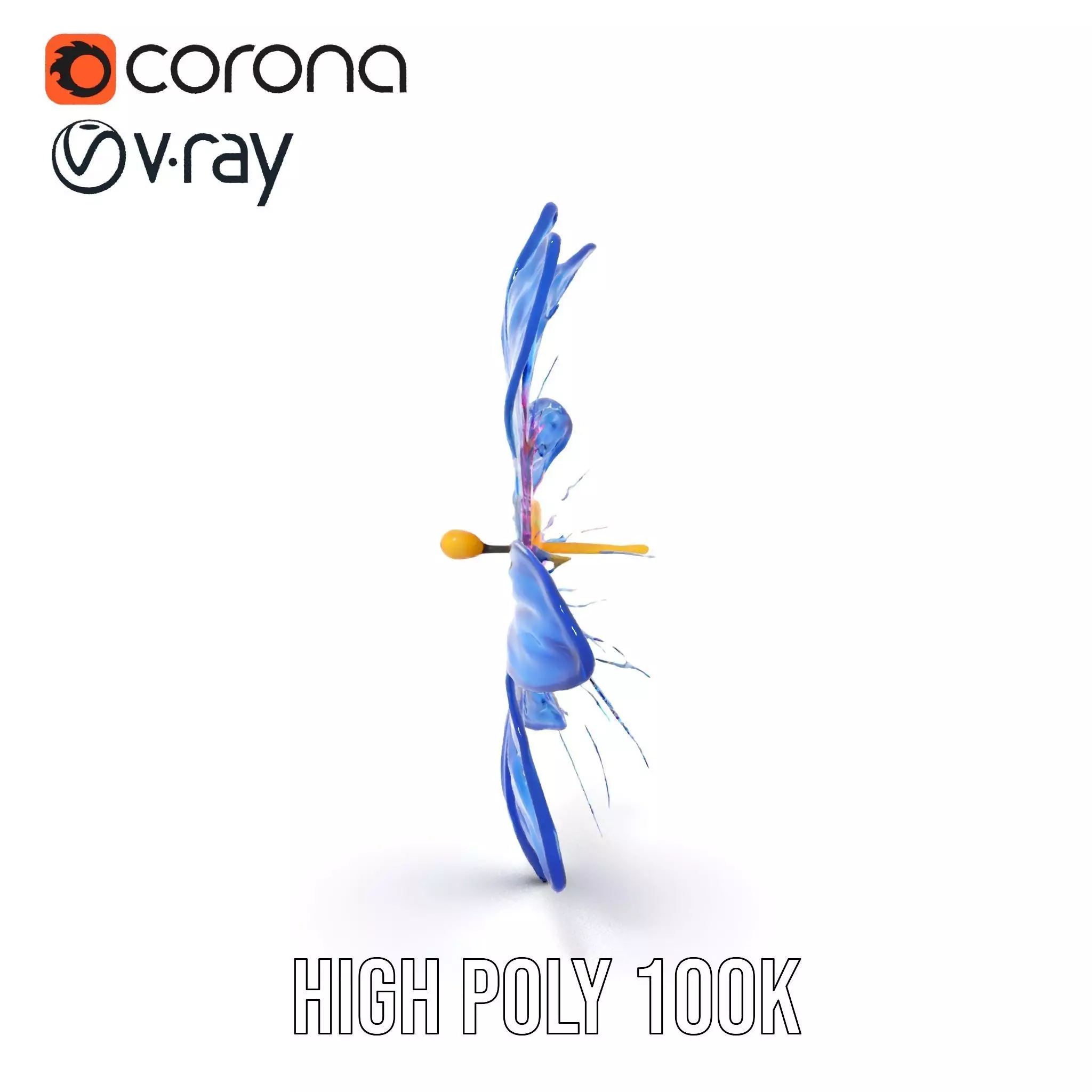 Vivid Blue Blossom model pack Low-poly 3D model_21