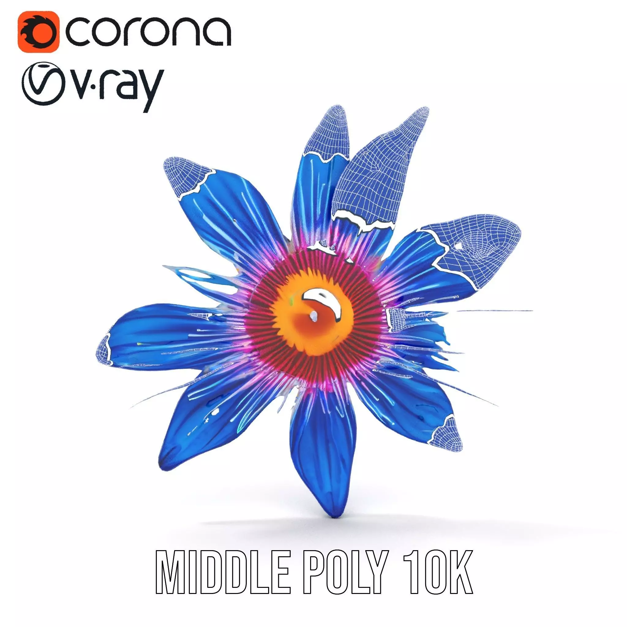 Vivid Blue Blossom model pack Low-poly 3D model_19