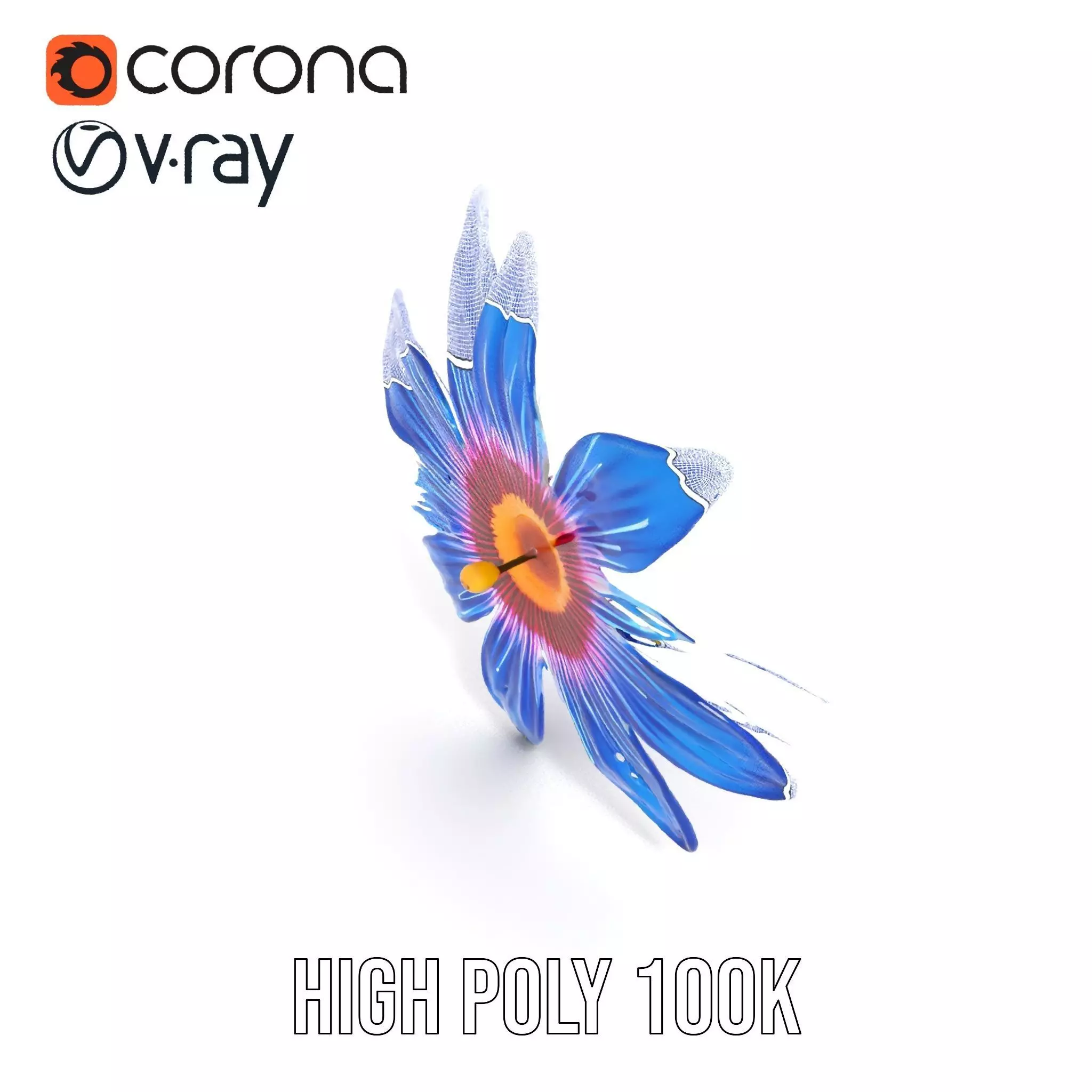 Vivid Blue Blossom model pack Low-poly 3D model_31
