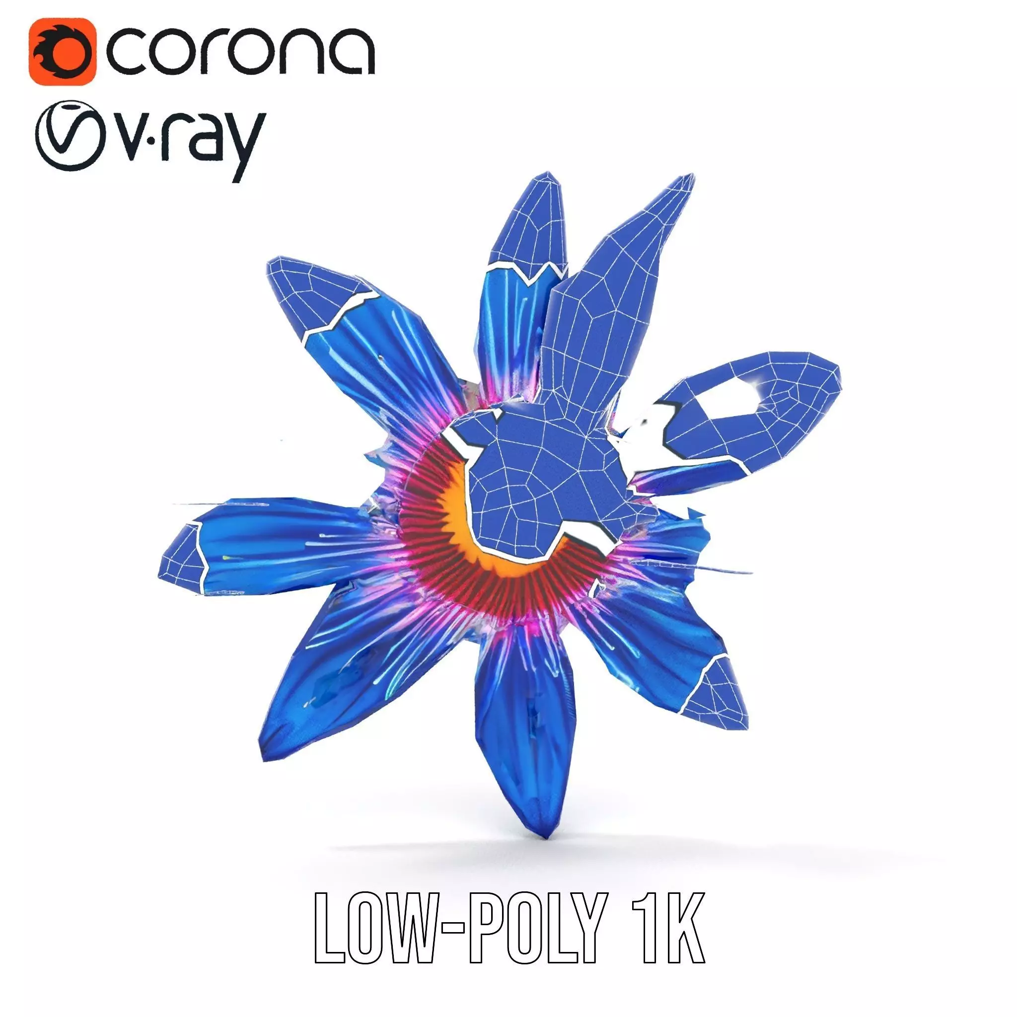 Vivid Blue Blossom model pack Low-poly 3D model_30