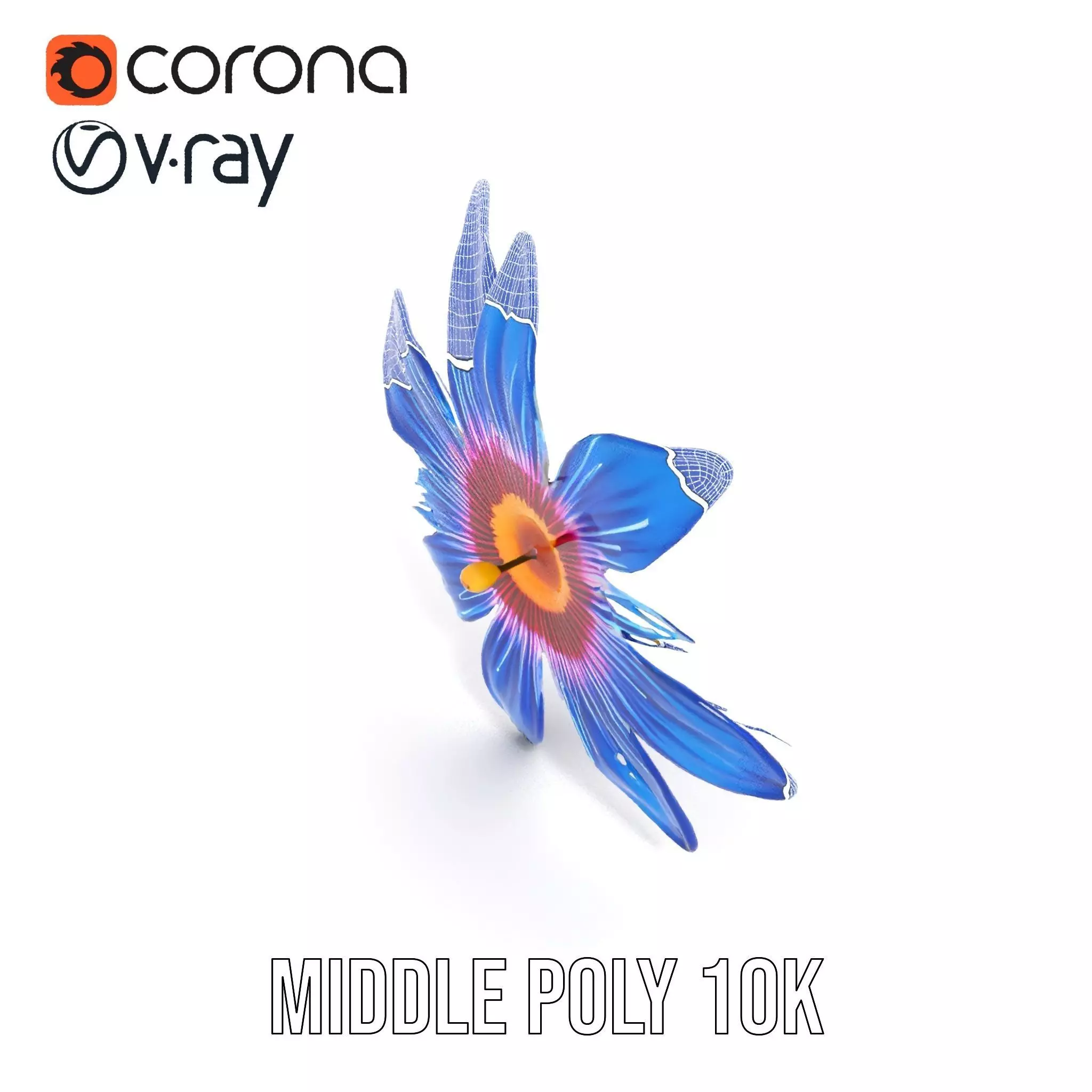 Vivid Blue Blossom model pack Low-poly 3D model_29