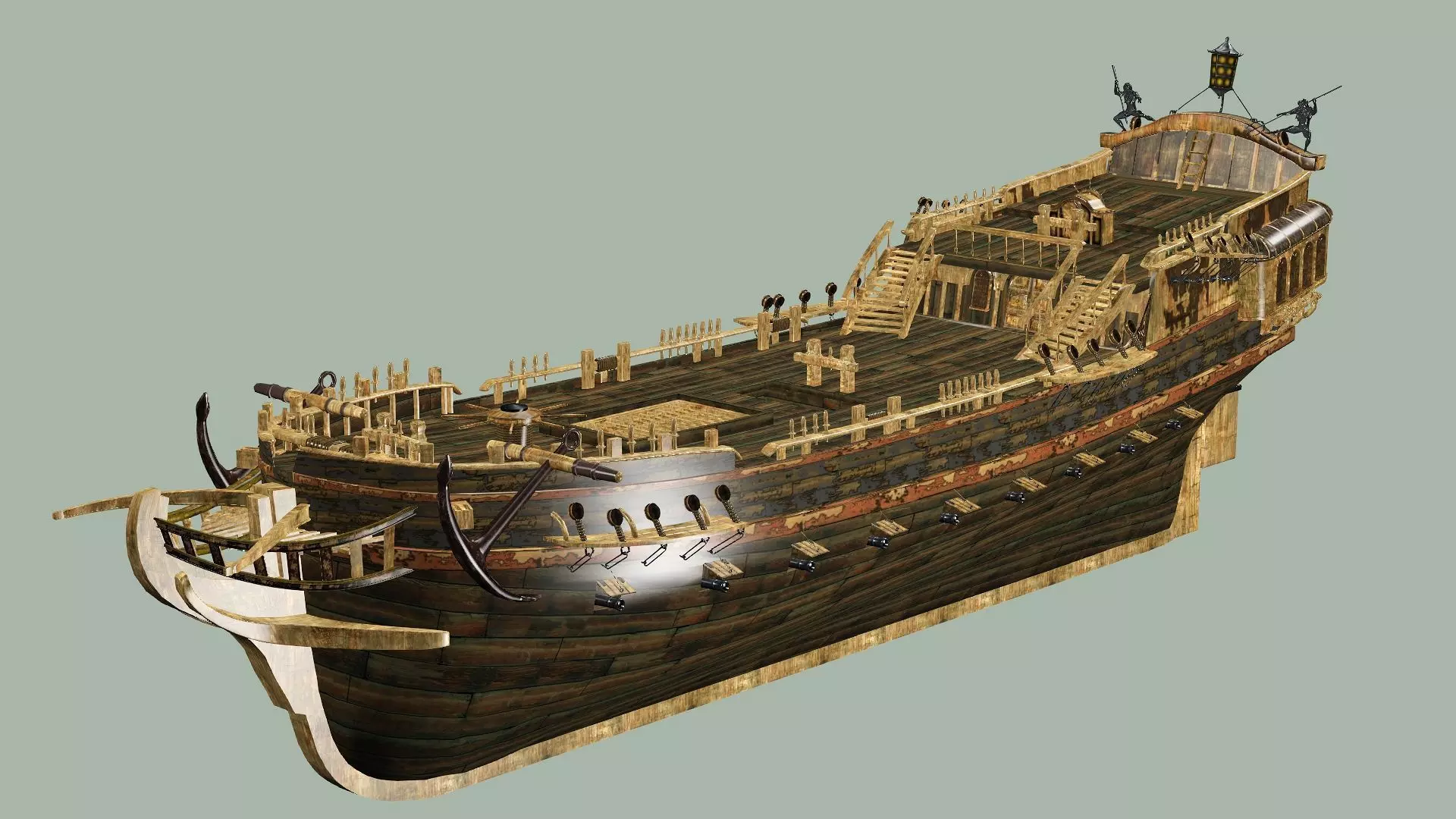 Sailboat Galleon - Game Ready B Low-poly 3D Model Low-poly 3D model_14