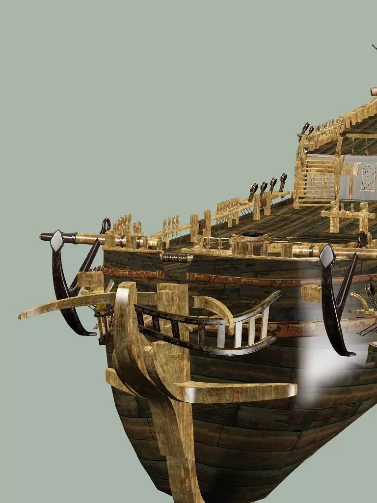 Sailboat Galleon - Game Ready B Low-poly 3D Model Low-poly 3D model_12