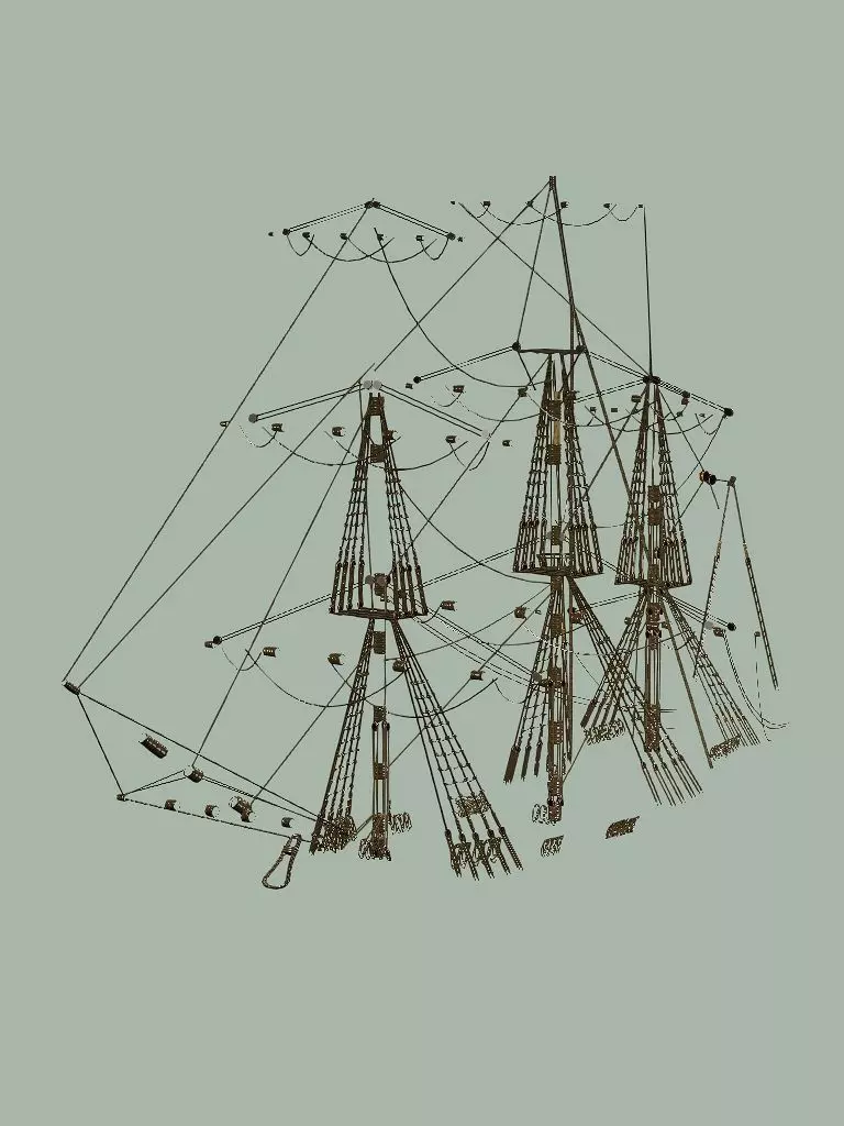 Sailboat Galleon - Game Ready B Low-poly 3D Model Low-poly 3D model_18