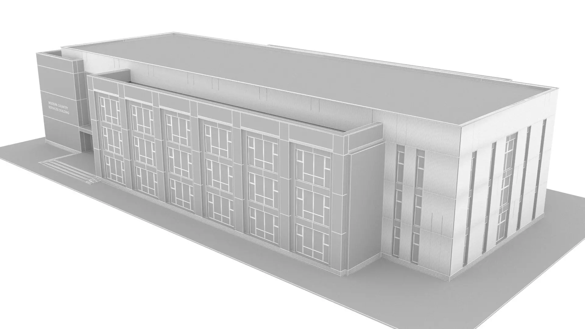 University Low-poly 3D model_6