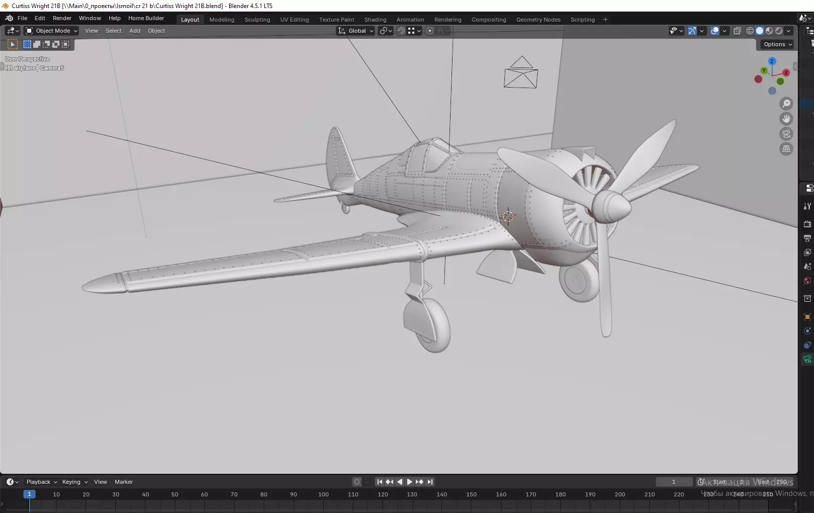 Curtiss Wright 21B 3D model_7