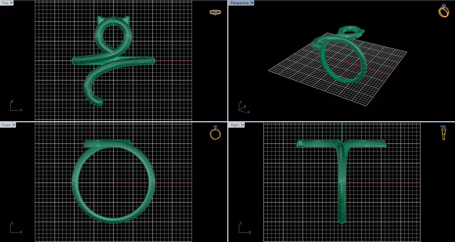 Minimal Abstract Ring 52 3D print model_1
