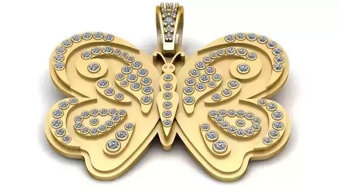 Butterfly Gold Pendant  3D Printable  Model