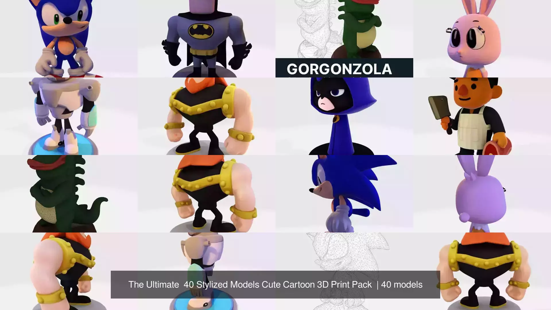 The Ultimate  40 Stylized Models Cute Cartoon 3D Print Pack  3D Model Collection_4