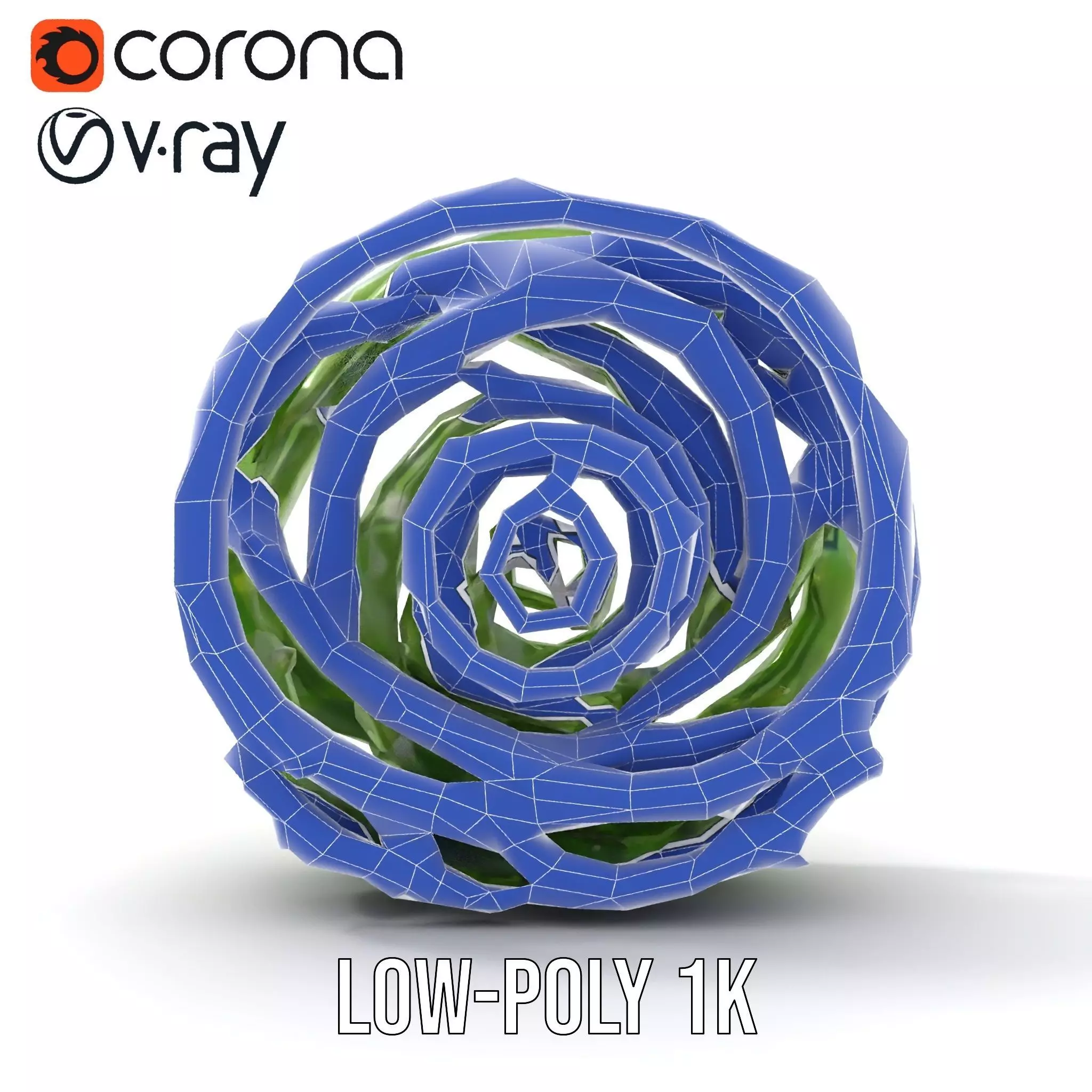 Green Spiral Thorn model pack Low-poly 3D model_14