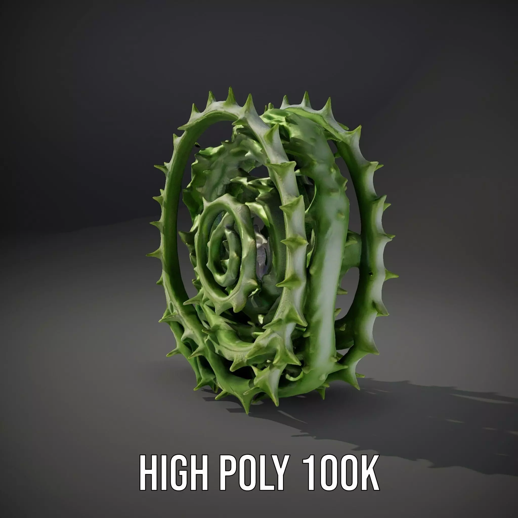 Green Spiral Thorn model pack Low-poly 3D model_8