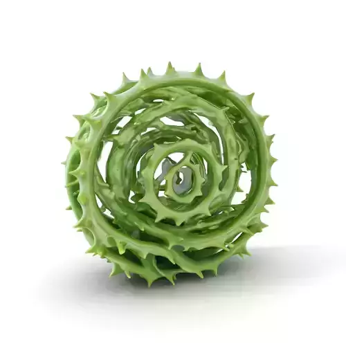 Green Spiral Thorn model pack Low-poly 3D model