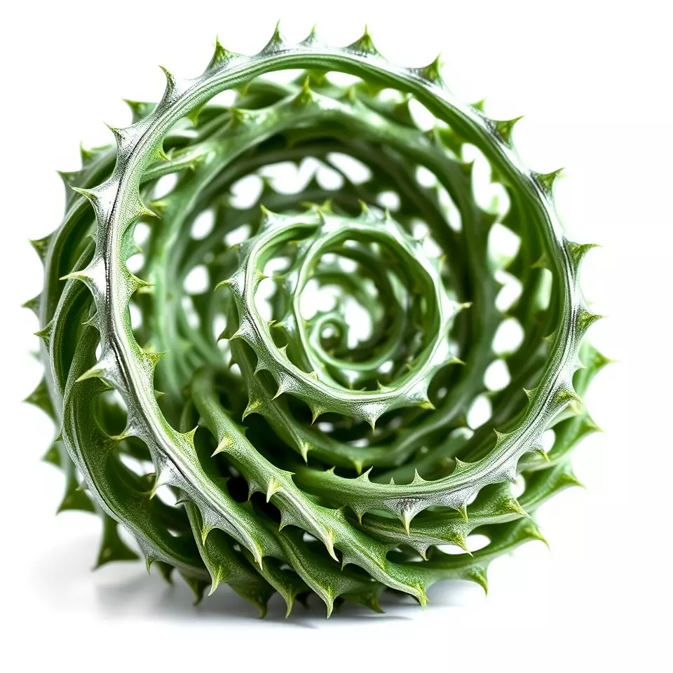 Green Spiral Thorn model pack Low-poly 3D model_2