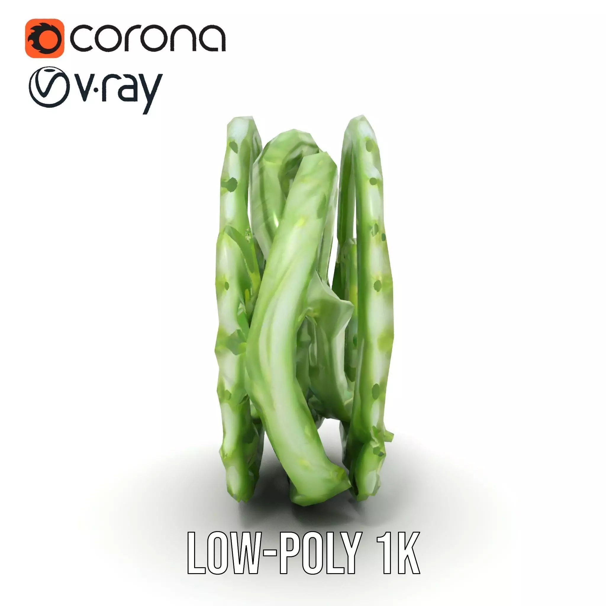 Green Spiral Thorn model pack Low-poly 3D model_9