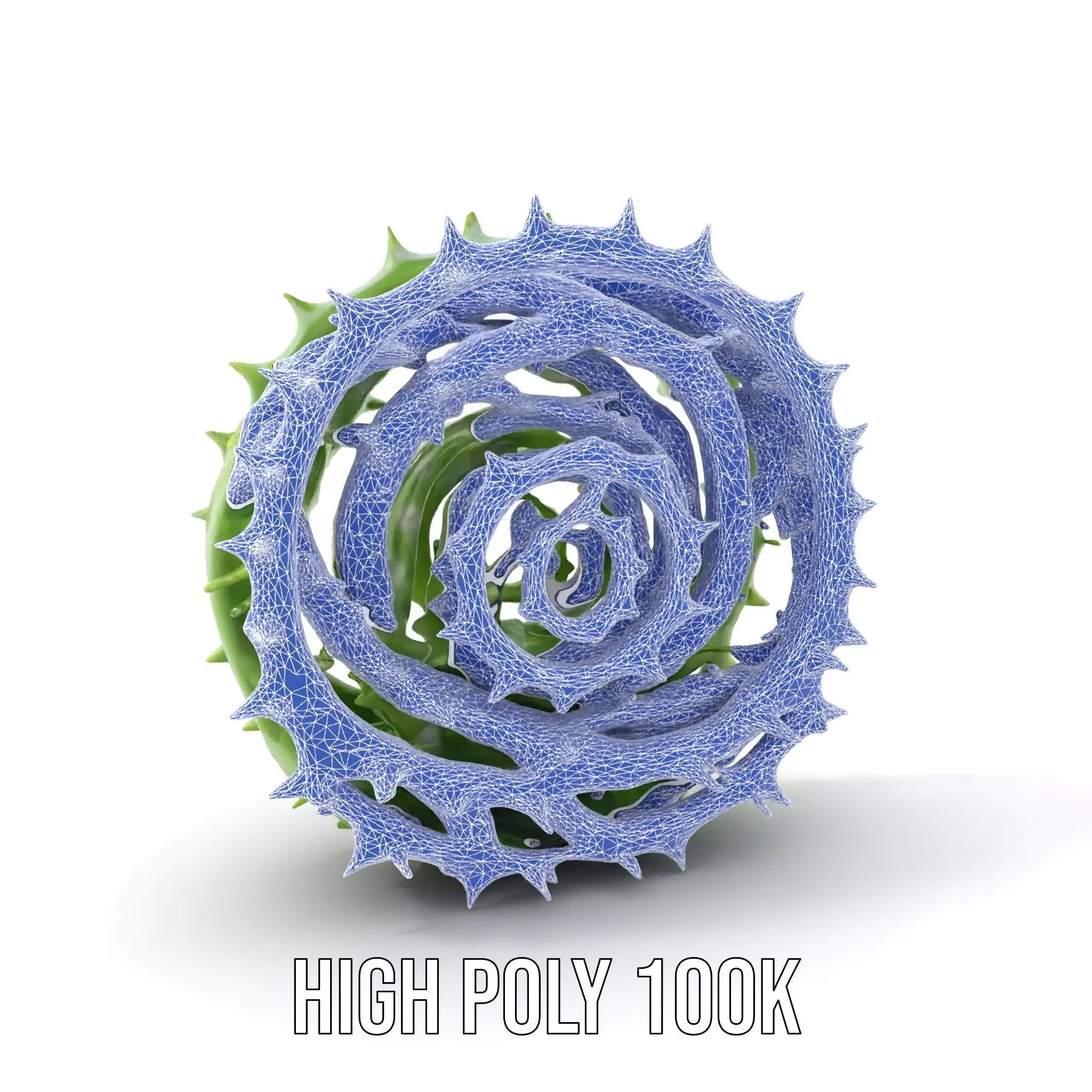 Green Spiral Thorn model pack Low-poly 3D model_4