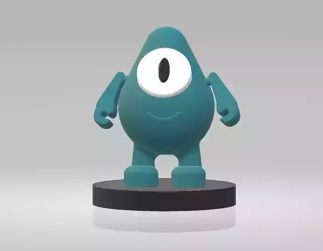   happy cartoon character  3d printable model 
