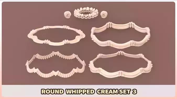 Cream Set 3 - Round Whipped Cream
