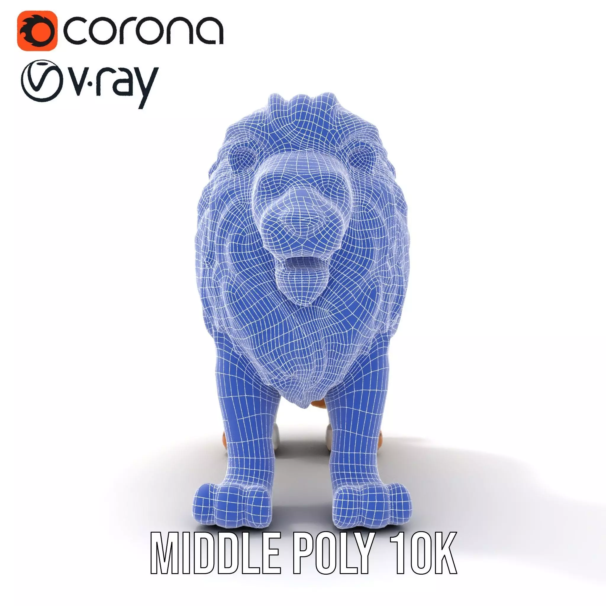 Bronze Lion Sculpture model pack Low-poly 3D model_16