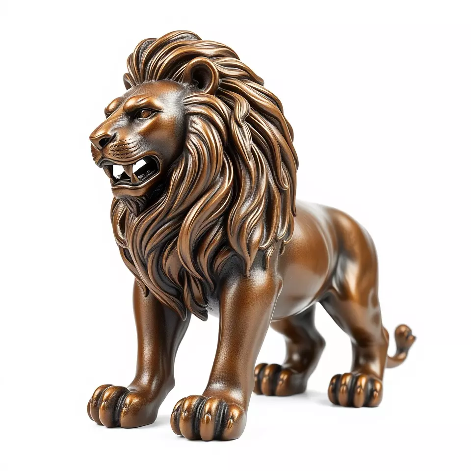 Bronze Lion Sculpture model pack Low-poly 3D model_2