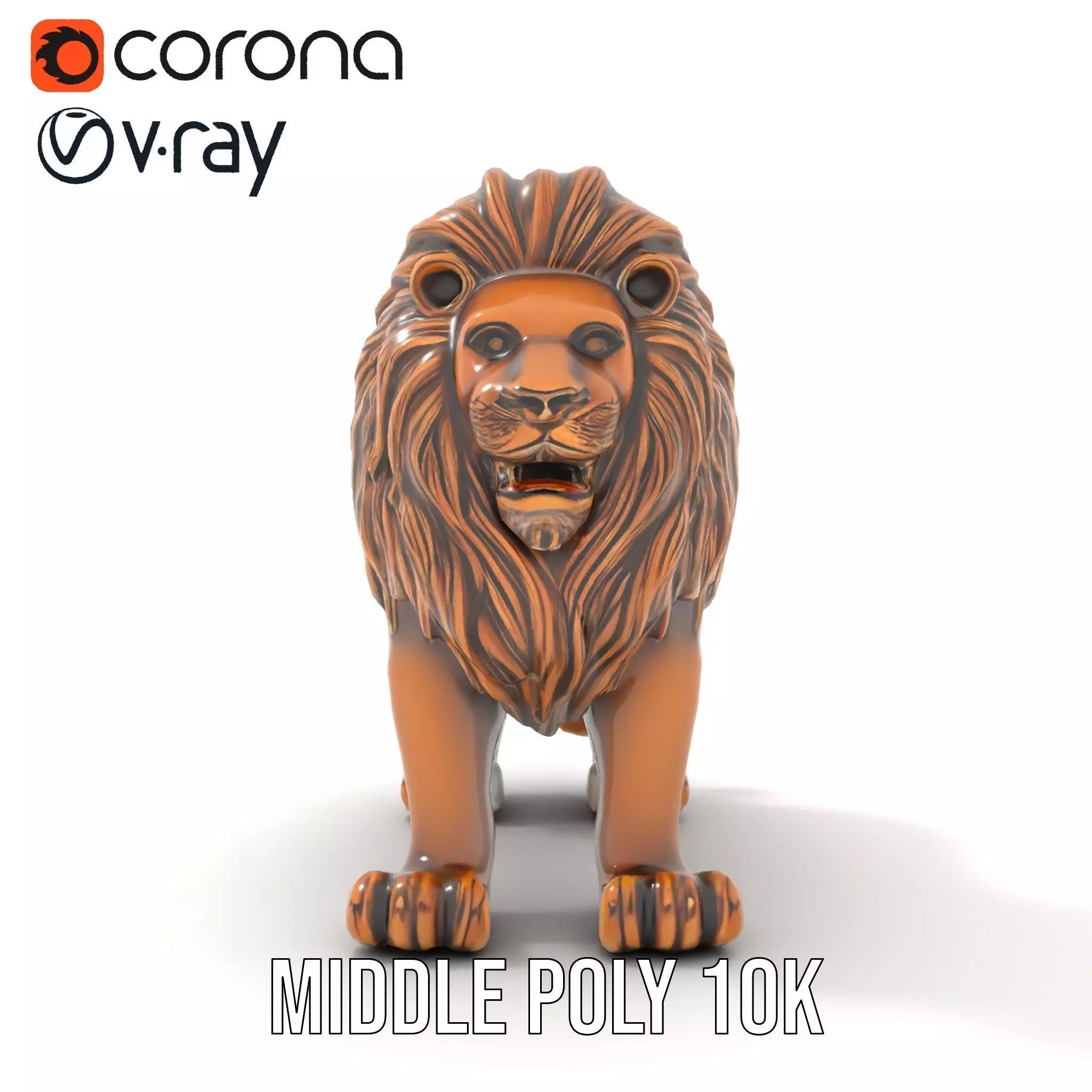Bronze Lion Sculpture model pack Low-poly 3D model_5