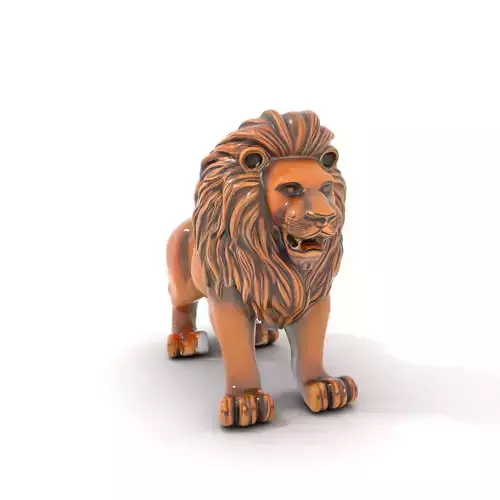 Bronze Lion Sculpture model pack Low-poly 3D model
