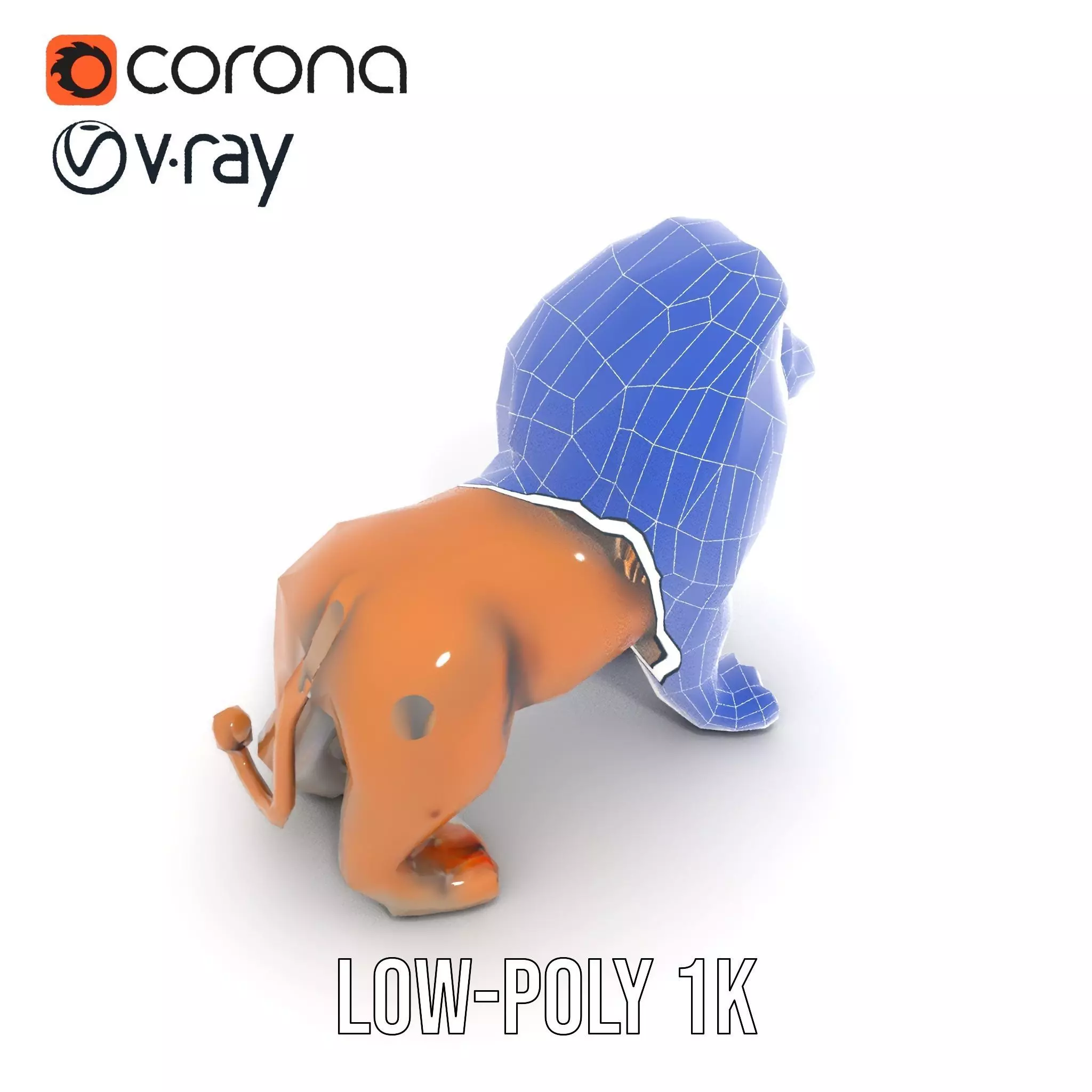 Bronze Lion Sculpture model pack Low-poly 3D model_30