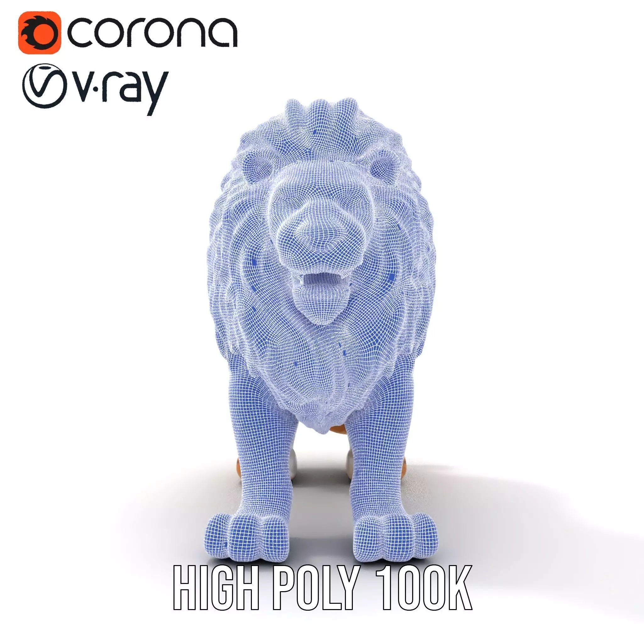 Bronze Lion Sculpture model pack Low-poly 3D model_33