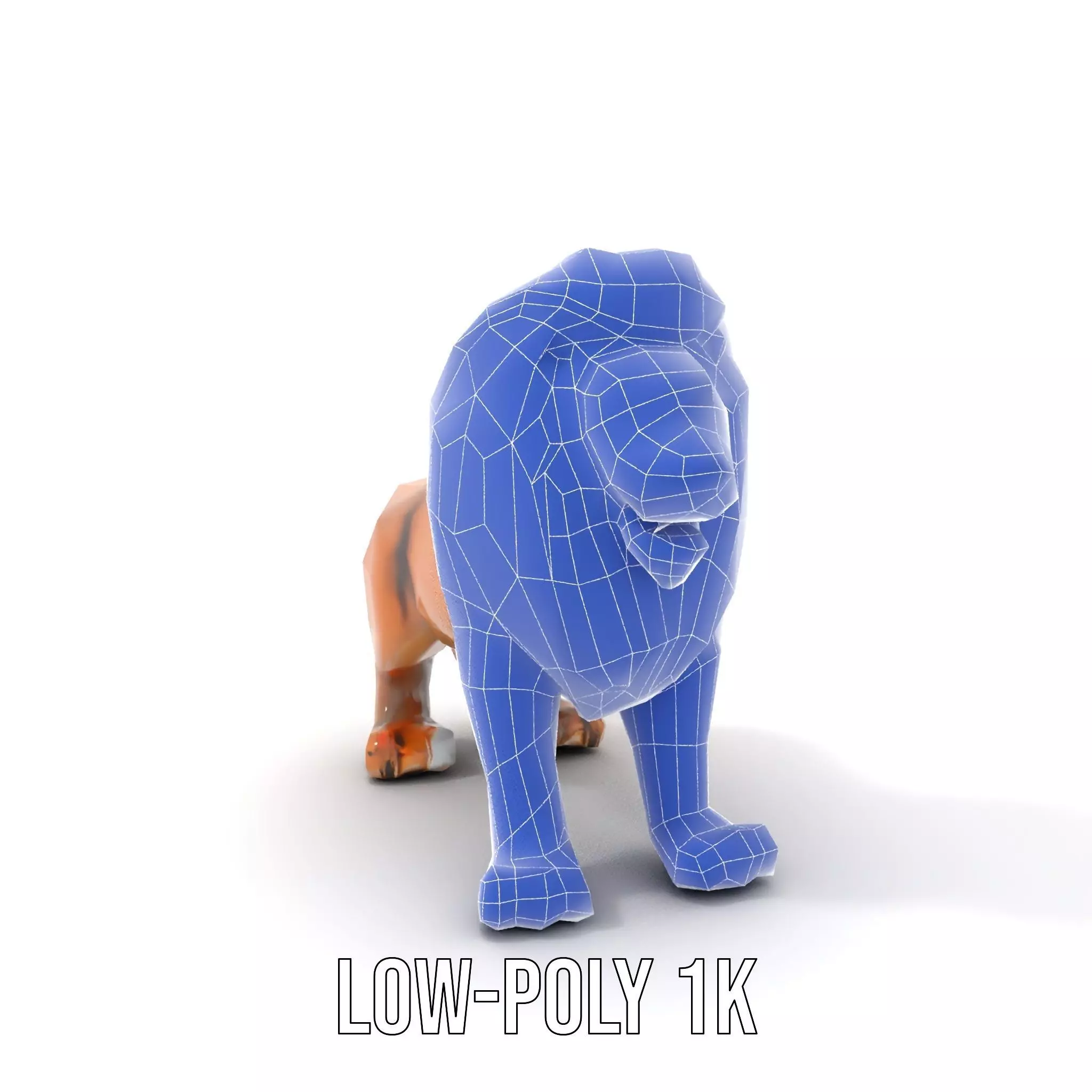 Bronze Lion Sculpture model pack Low-poly 3D model_9