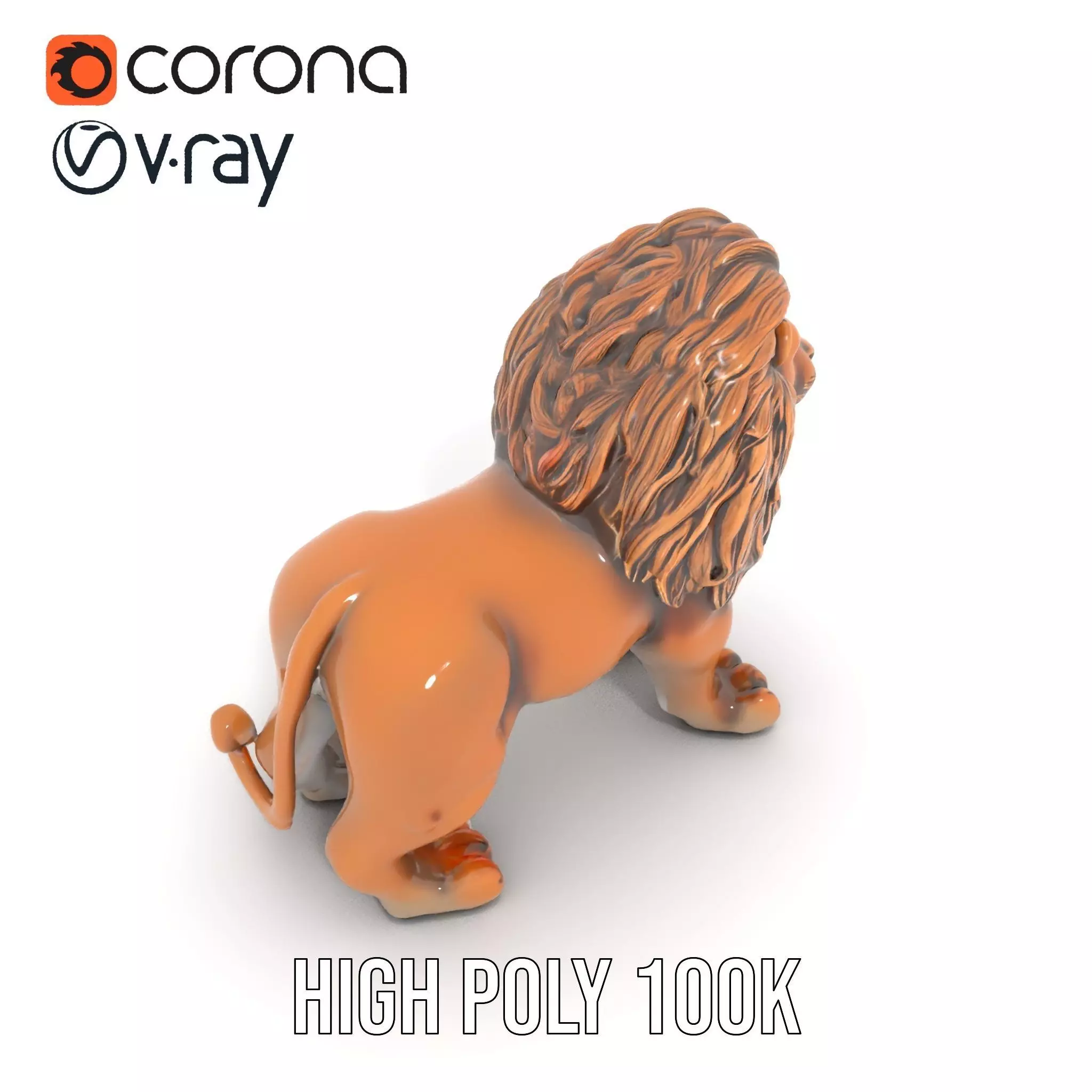 Bronze Lion Sculpture model pack Low-poly 3D model_26