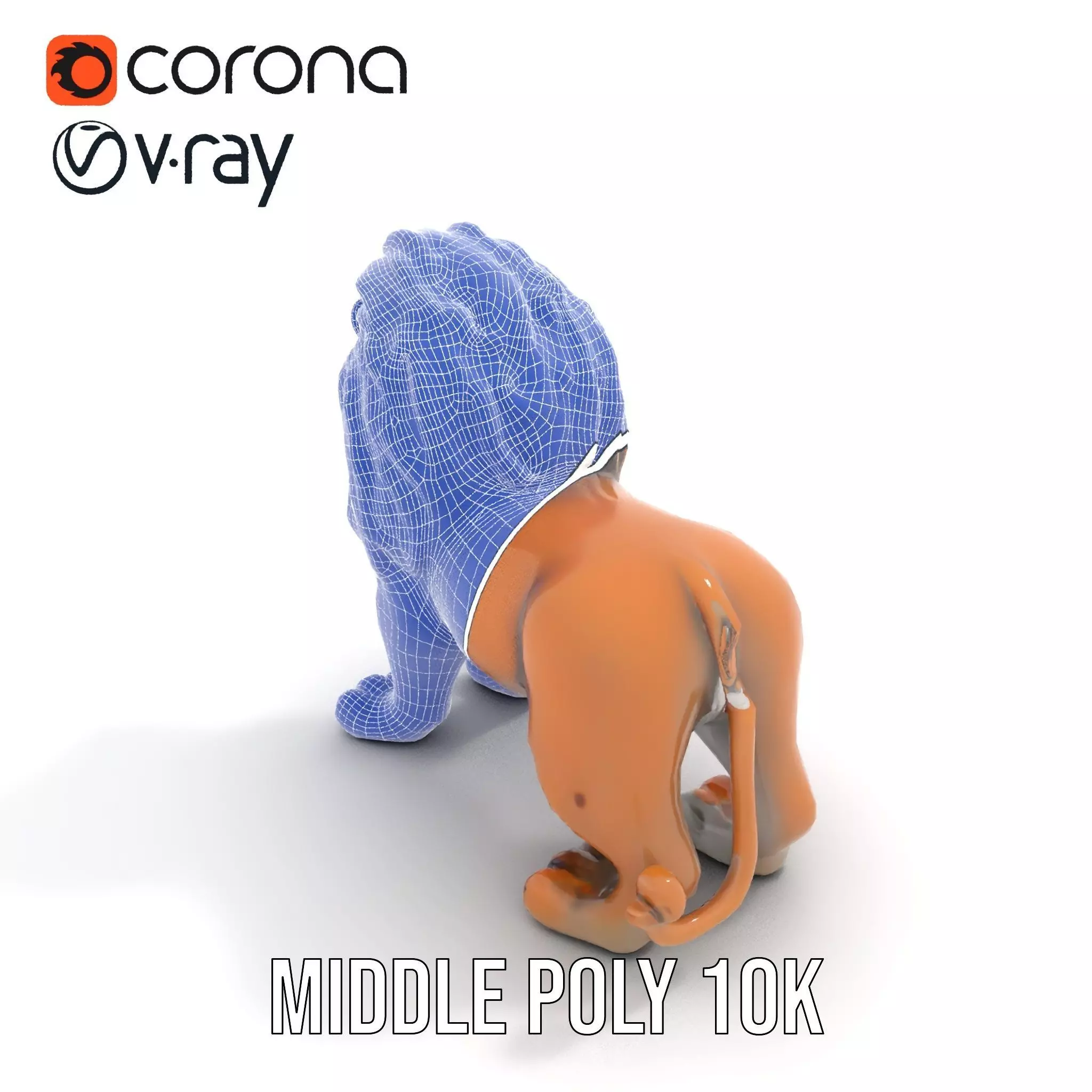 Bronze Lion Sculpture model pack Low-poly 3D model_29