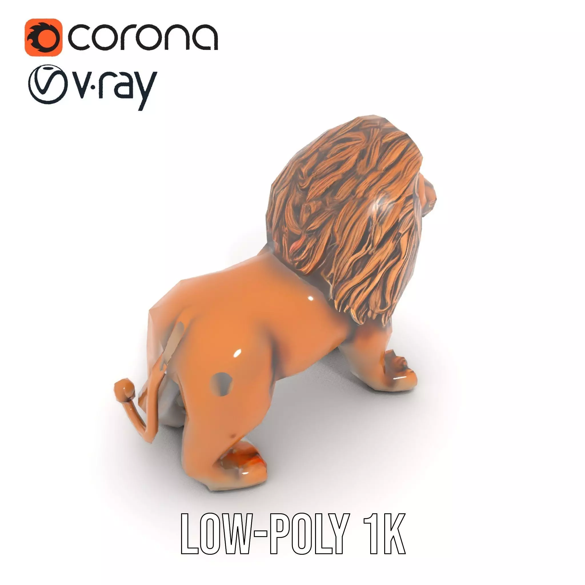 Bronze Lion Sculpture model pack Low-poly 3D model_19