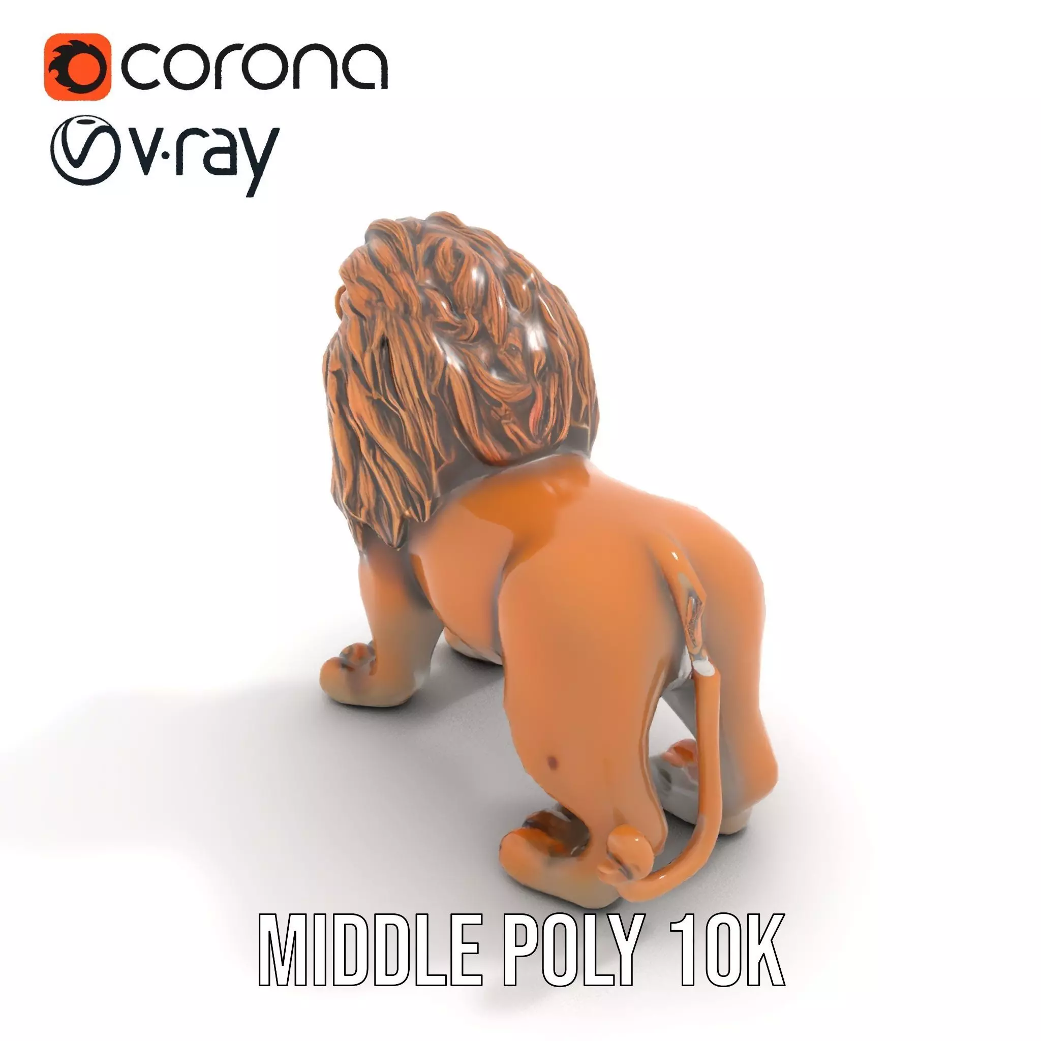 Bronze Lion Sculpture model pack Low-poly 3D model_11